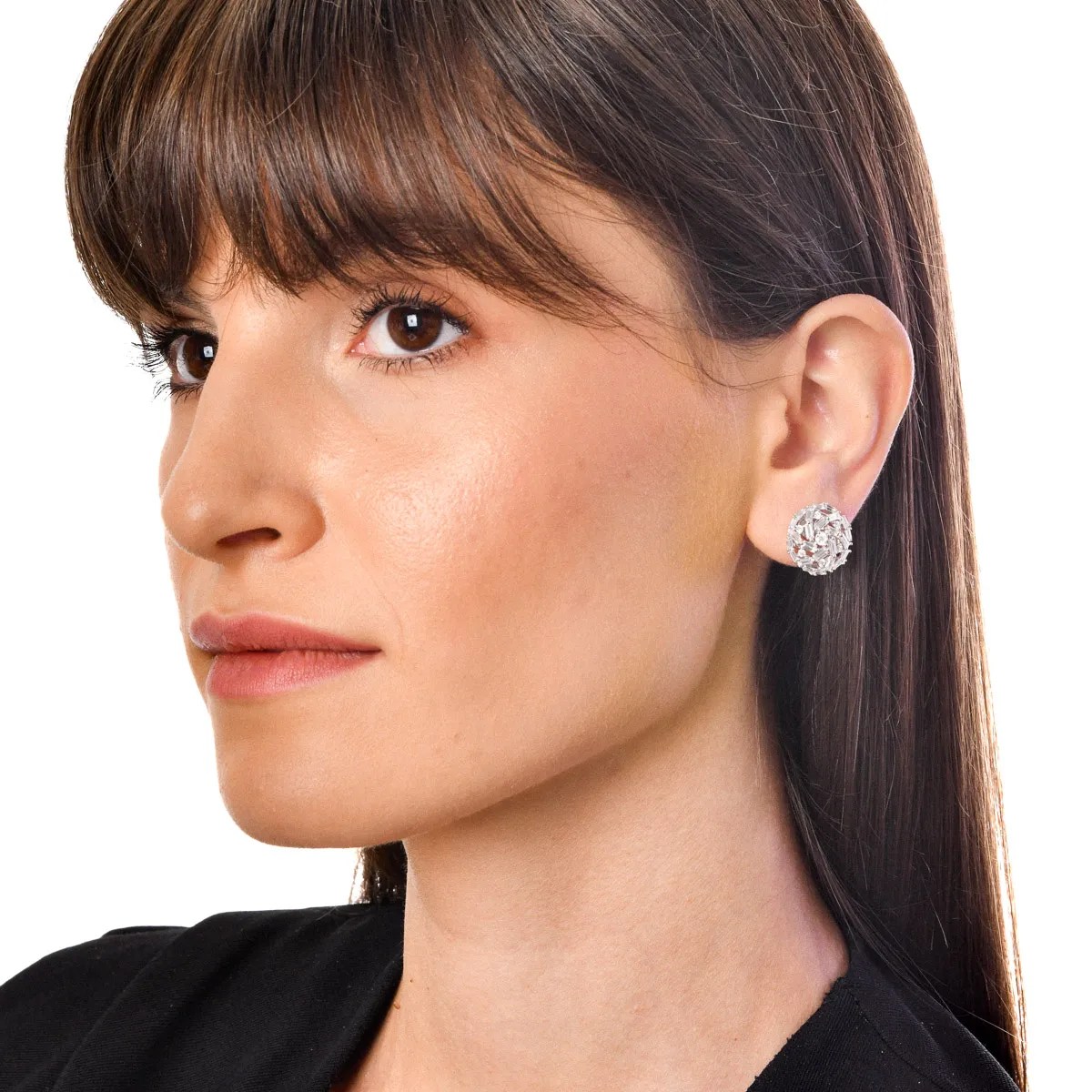 Cercei aur alb cu diamante 2.1ct eleganți Cercei aur alb cu diamante 2.1ct eleganți