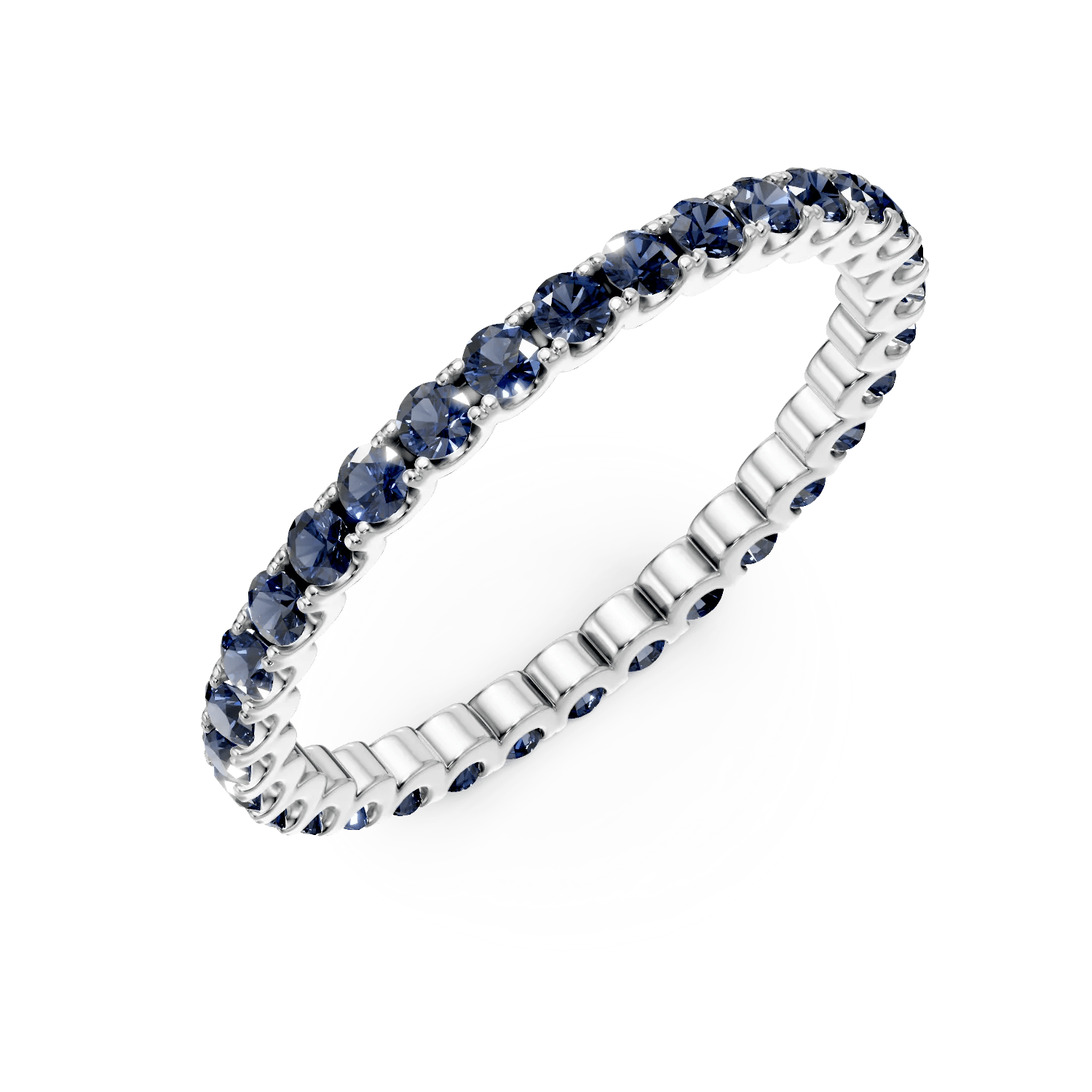Inel eternity din aur alb cu safire de 0.6ct – Teilor Inel eternity din aur alb cu safire de 0.6ct – Teilor