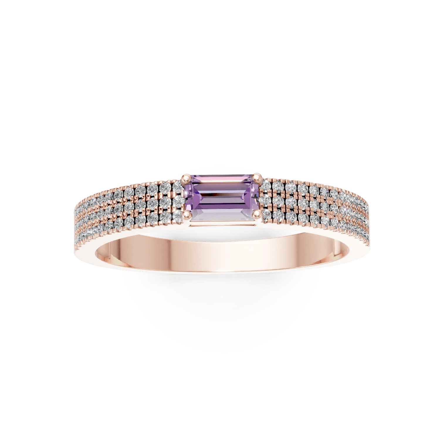 Inel din aur roz cu safir roz și diamante – Teilor Inel din aur roz cu safir roz și diamante – Teilor