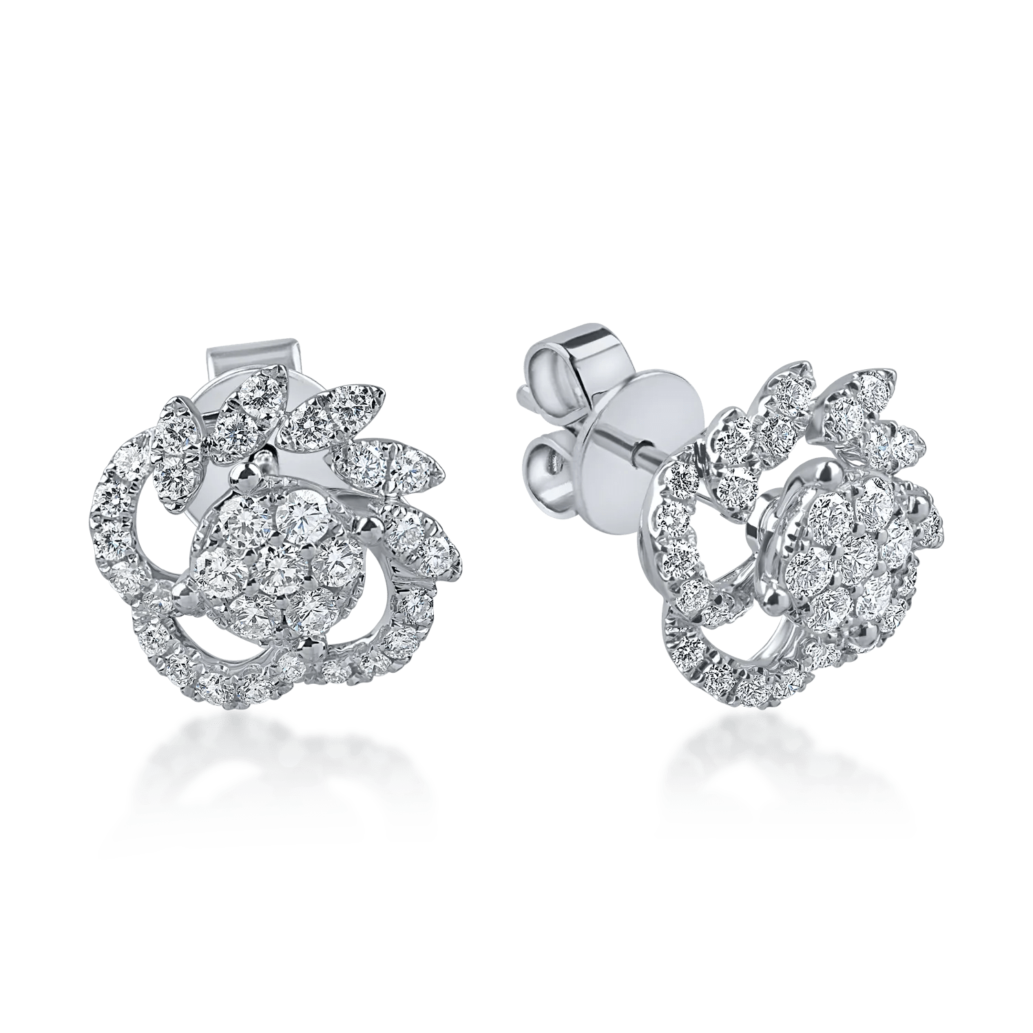 Cercei stud din aur alb cu diamante de 0.7ct Cercei stud din aur alb cu diamante de 0.7ct
