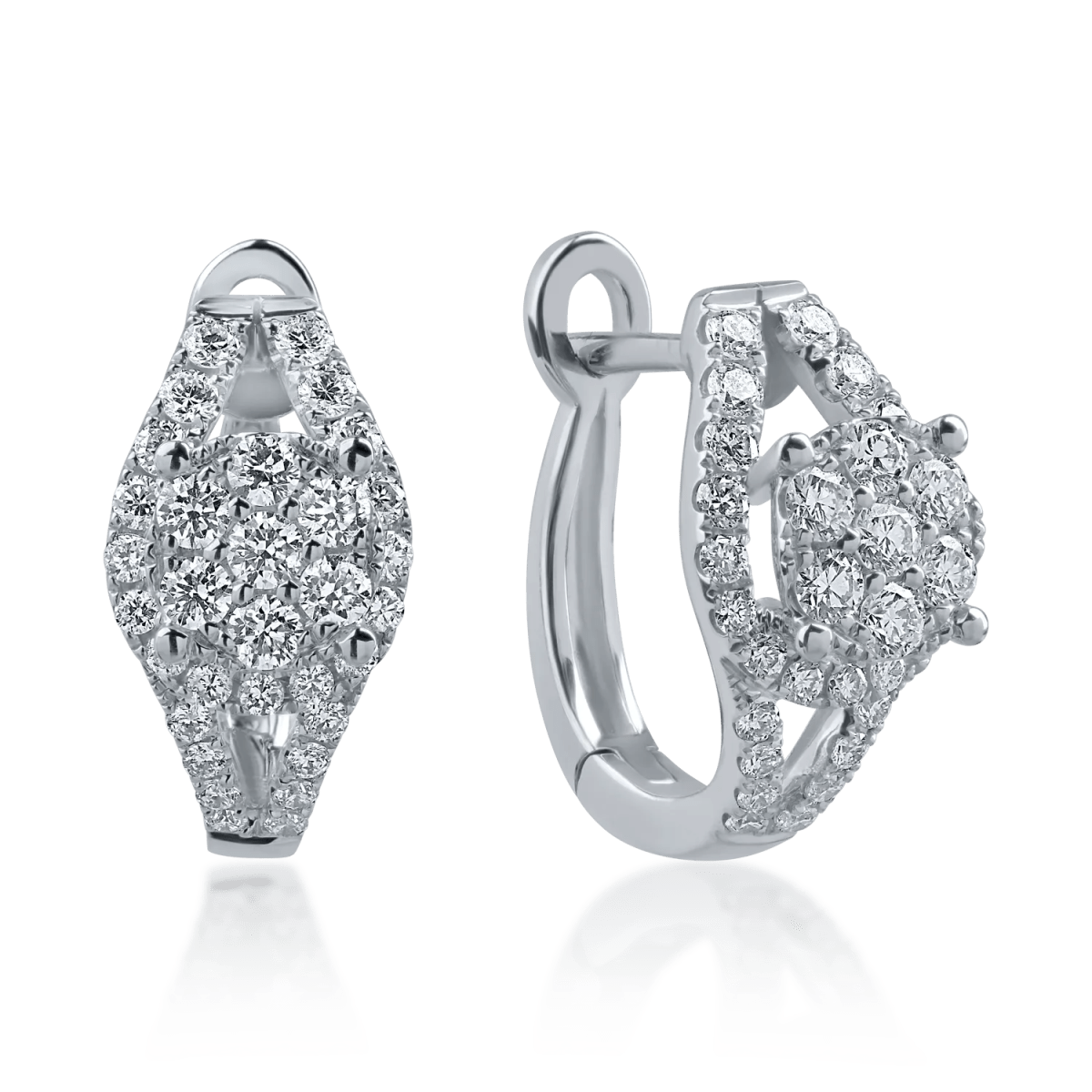 Cercei din aur alb cu diamante de 0.5ct Cercei din aur alb cu diamante de 0.5ct