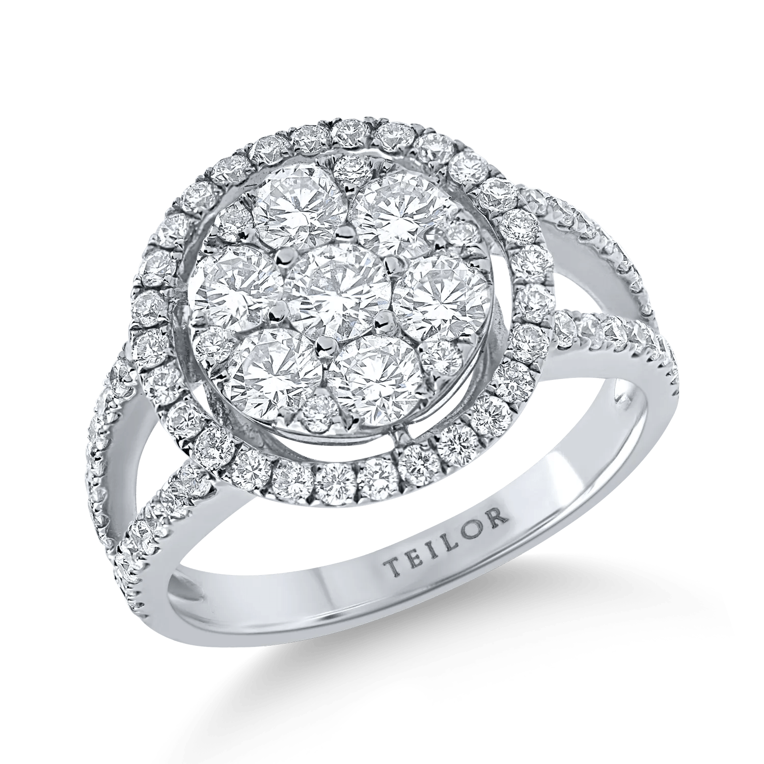 Inel din aur alb cu diamante de 1.5ct Inel din aur alb cu diamante de 1.5ct