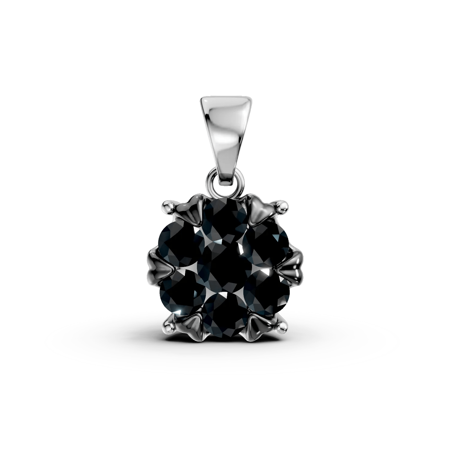 Pandantiv din aur alb cu diamante negre de 0.6ct Pandantiv din aur alb cu diamante negre de 0.6ct