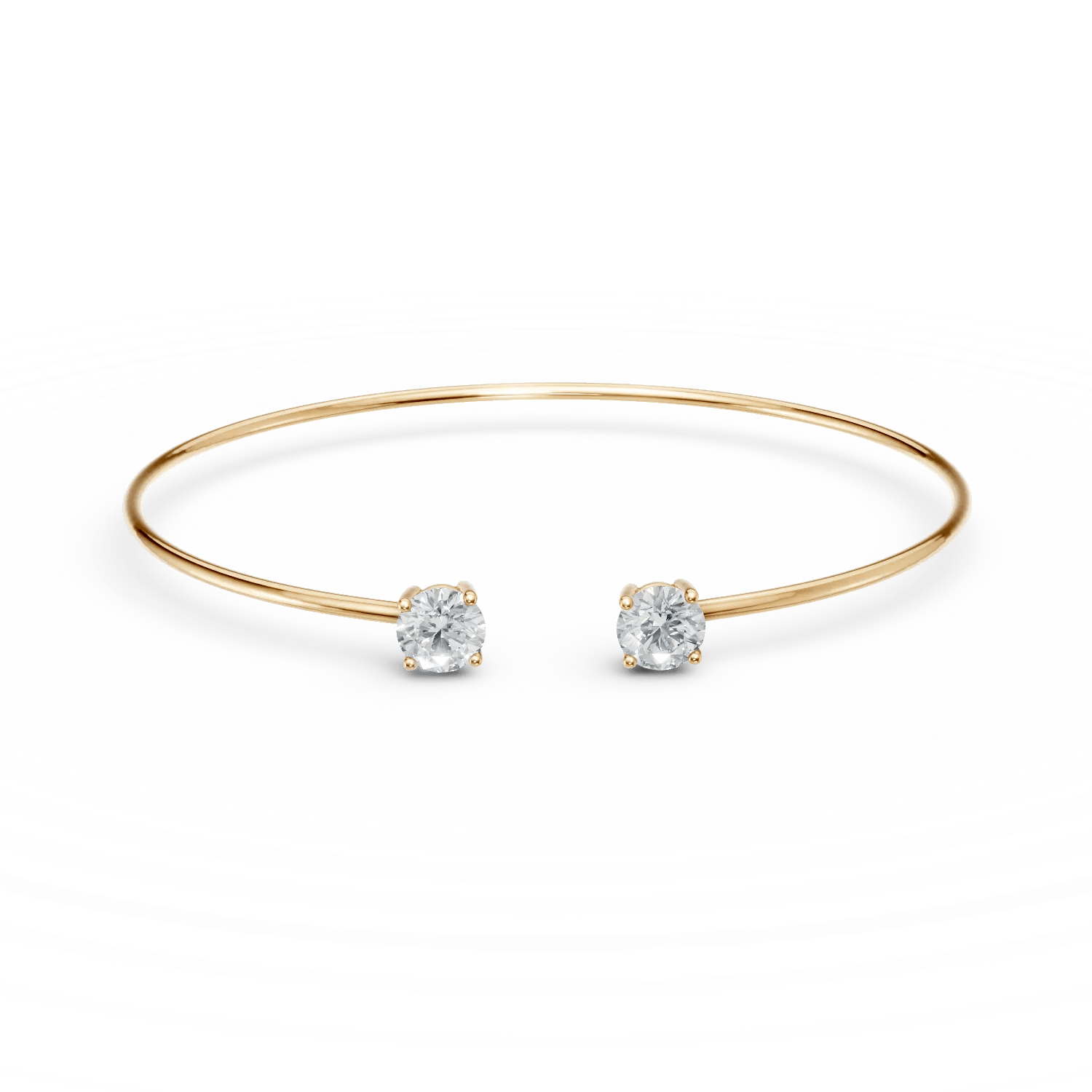 Brățară fixă deschisă din aur galben cu zirconii Brățară fixă deschisă din aur galben cu zirconii