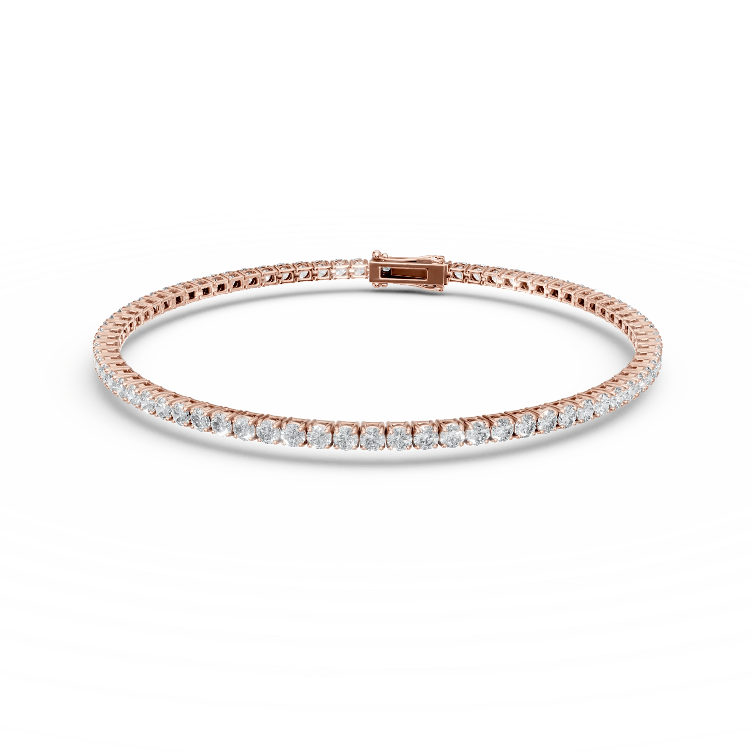 Brățară tennis aur roz cu diamante 2.5ct Brățară tennis aur roz cu diamante 2.5ct