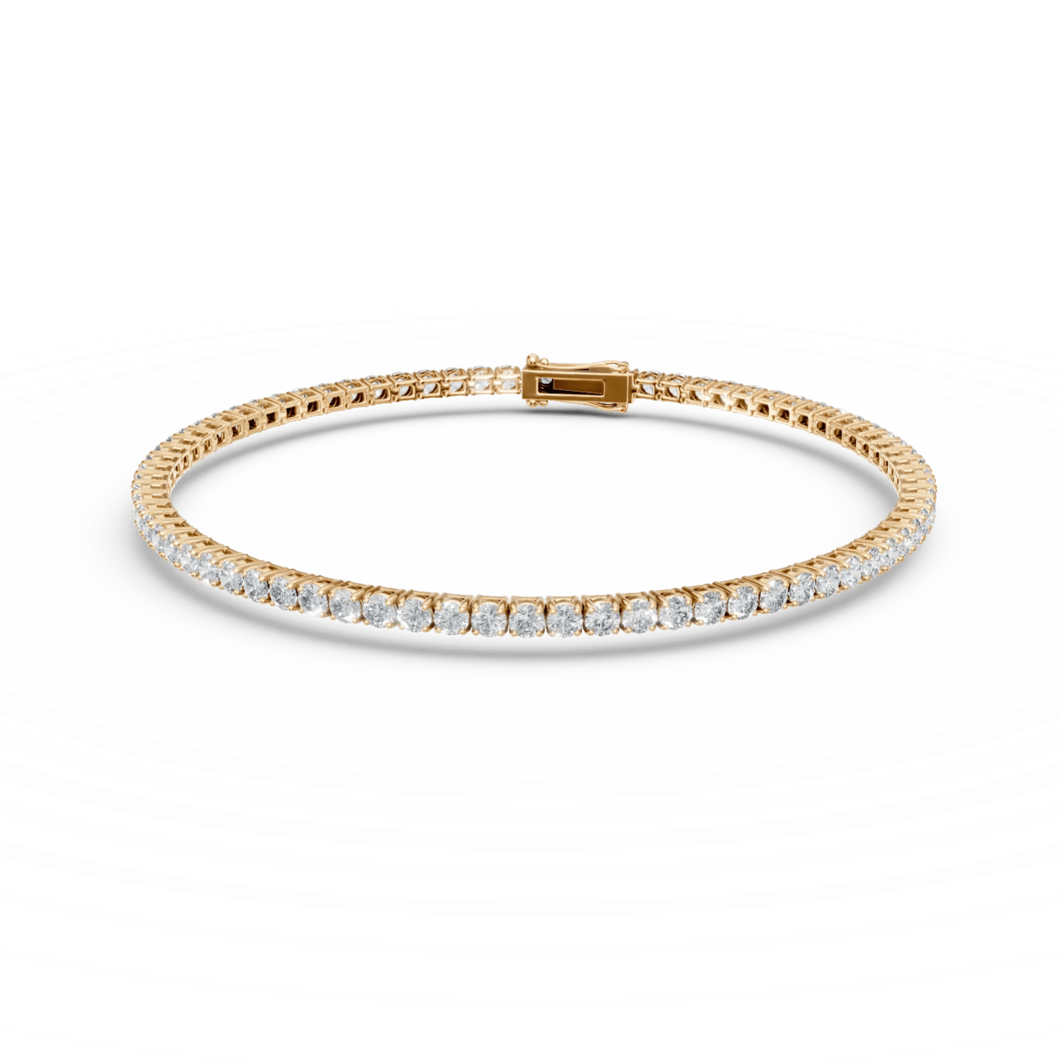 Brăţară tennis din aur galben cu diamante de 2.5ct Brăţară tennis din aur galben cu diamante de 2.5ct