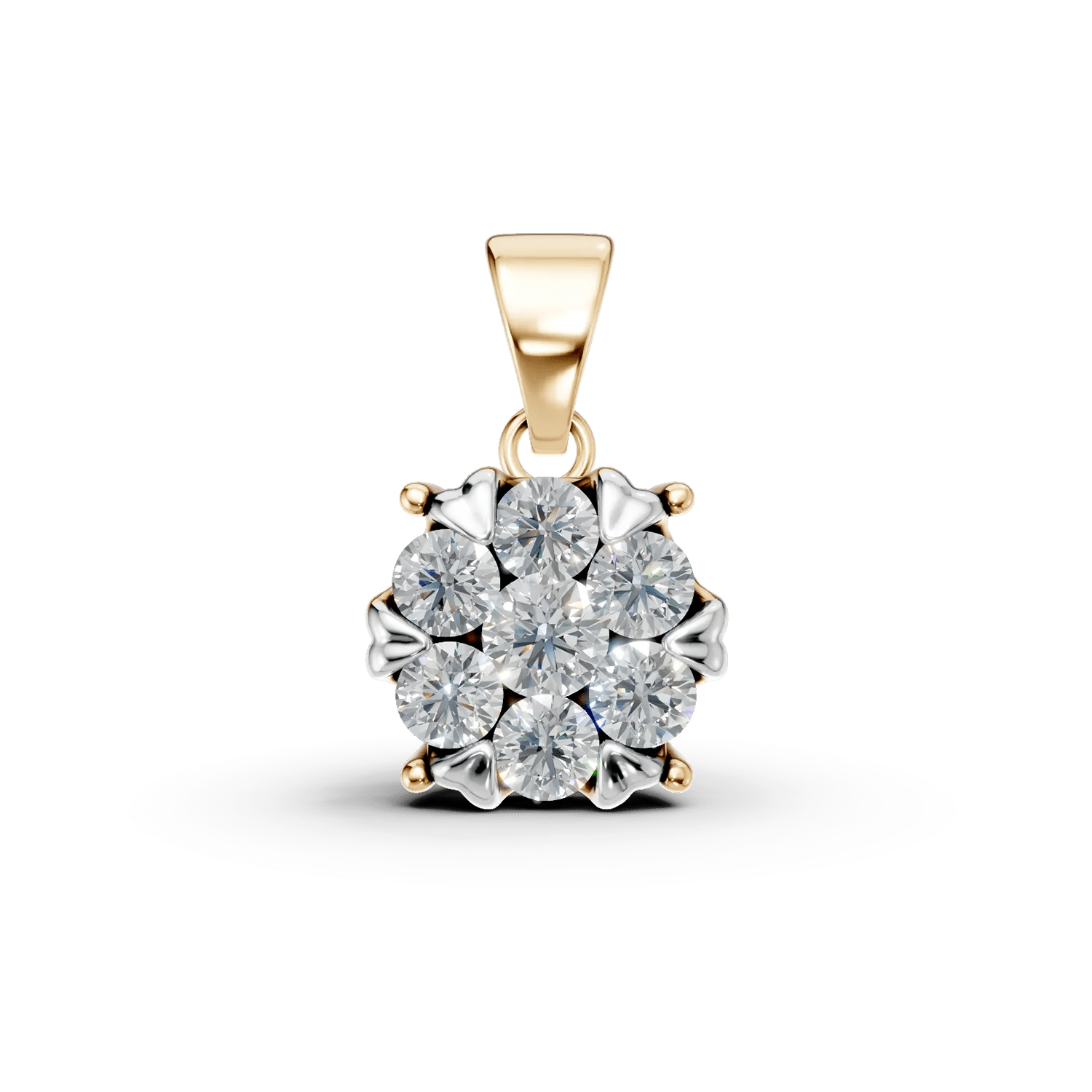 Pandantiv din aur galben cu diamante de 0.5ct Pandantiv din aur galben cu diamante de 0.5ct