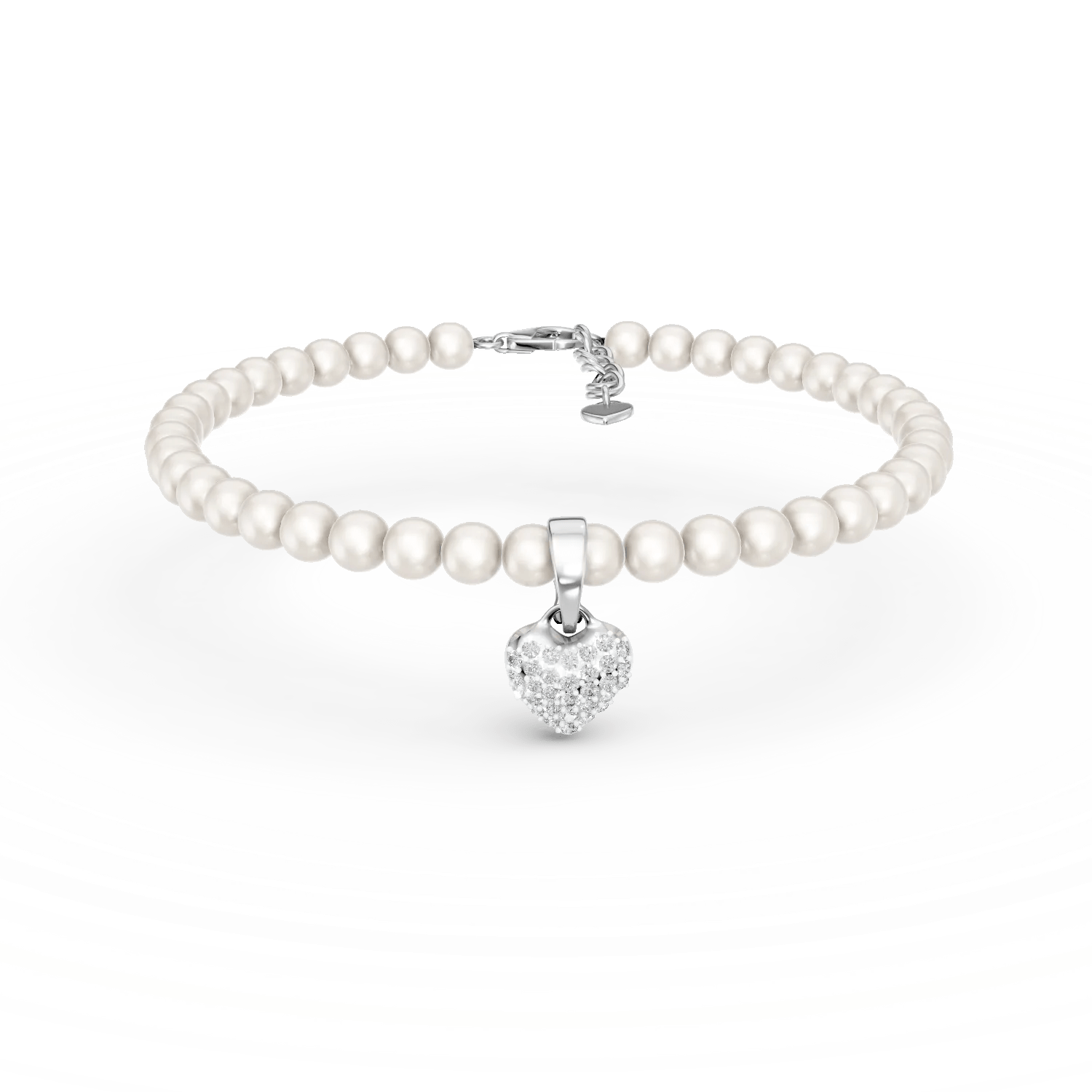 Brățară din aur alb cu perle de cultură de 21.2ct și diamante de 0.1ct Brățară din aur alb cu perle de cultură de 21.2ct și diamante de 0.1ct