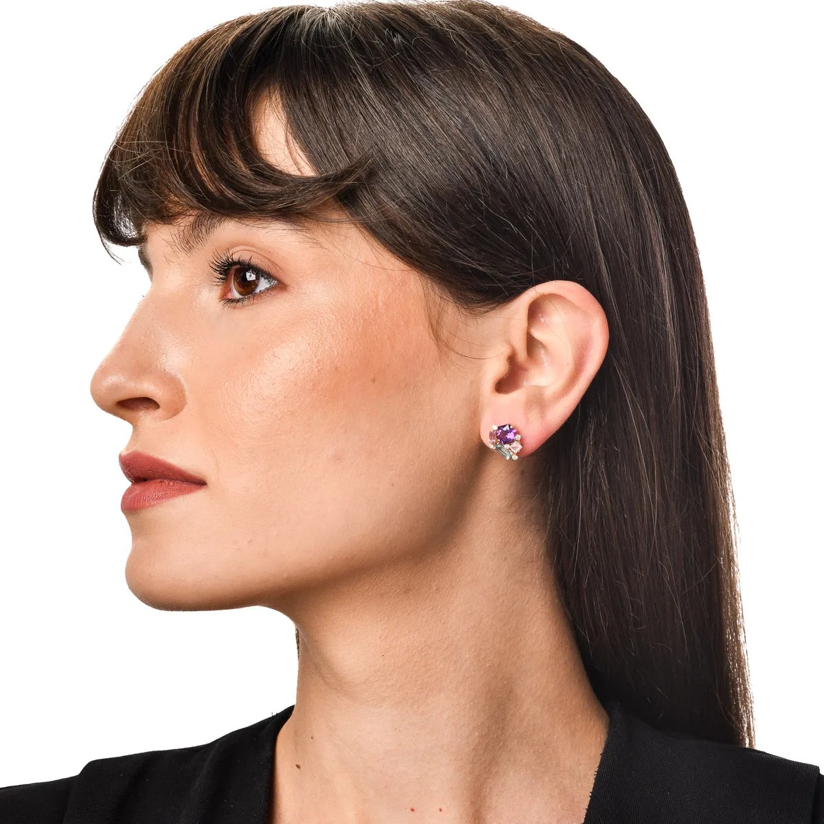 Cercei aur galben cu pietre 3.5ct Cercei aur galben cu pietre 3.5ct