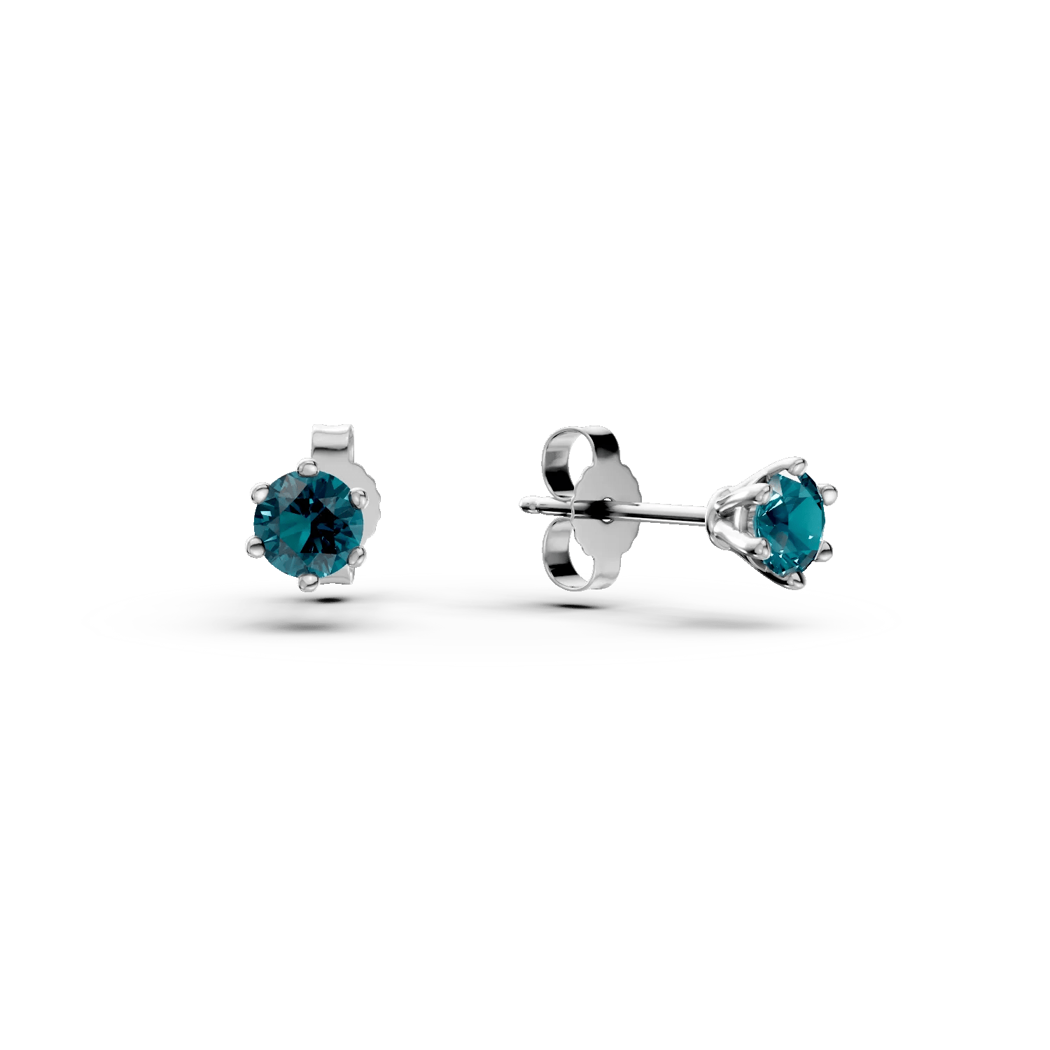 Cercei stud din aur alb cu diamante albastre de 0.5ct Cercei stud din aur alb cu diamante albastre de 0.5ct