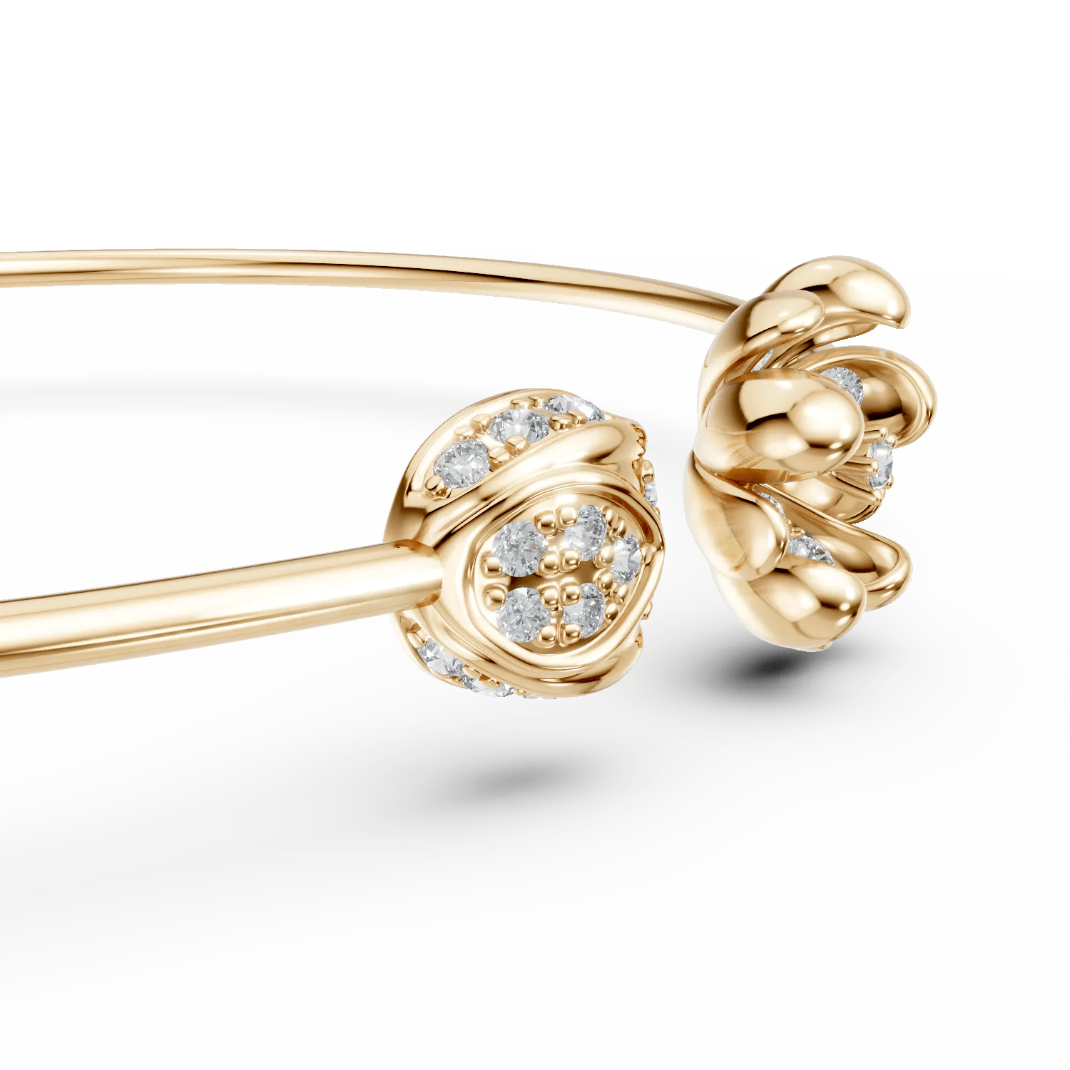 Brățară flori de tei din aur galben cu diamante Brățară flori de tei din aur galben cu diamante