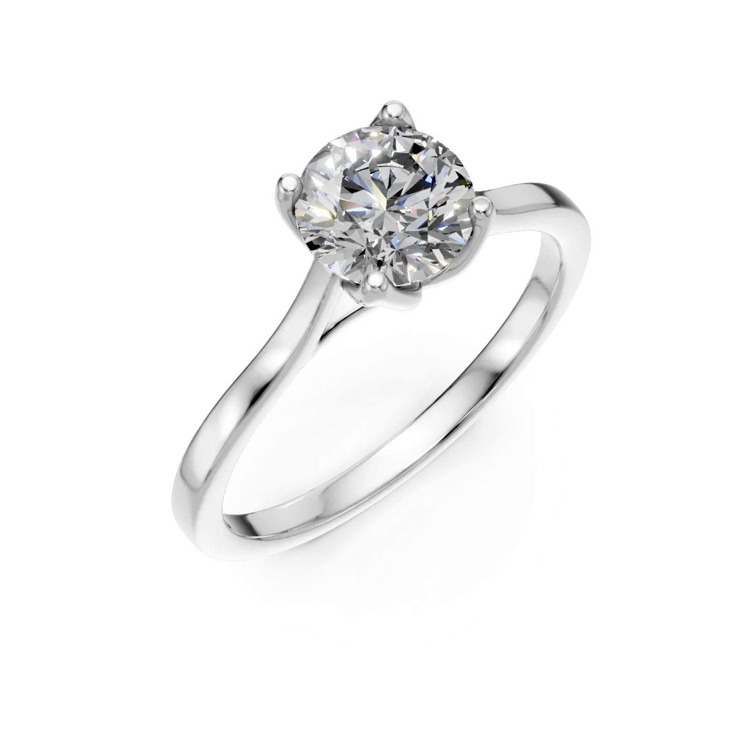 Inel de logodnă lotus din aur alb cu diamant creat în laborator de 1.02ct Inel de logodnă lotus din aur alb cu diamant creat în laborator de 1.02ct