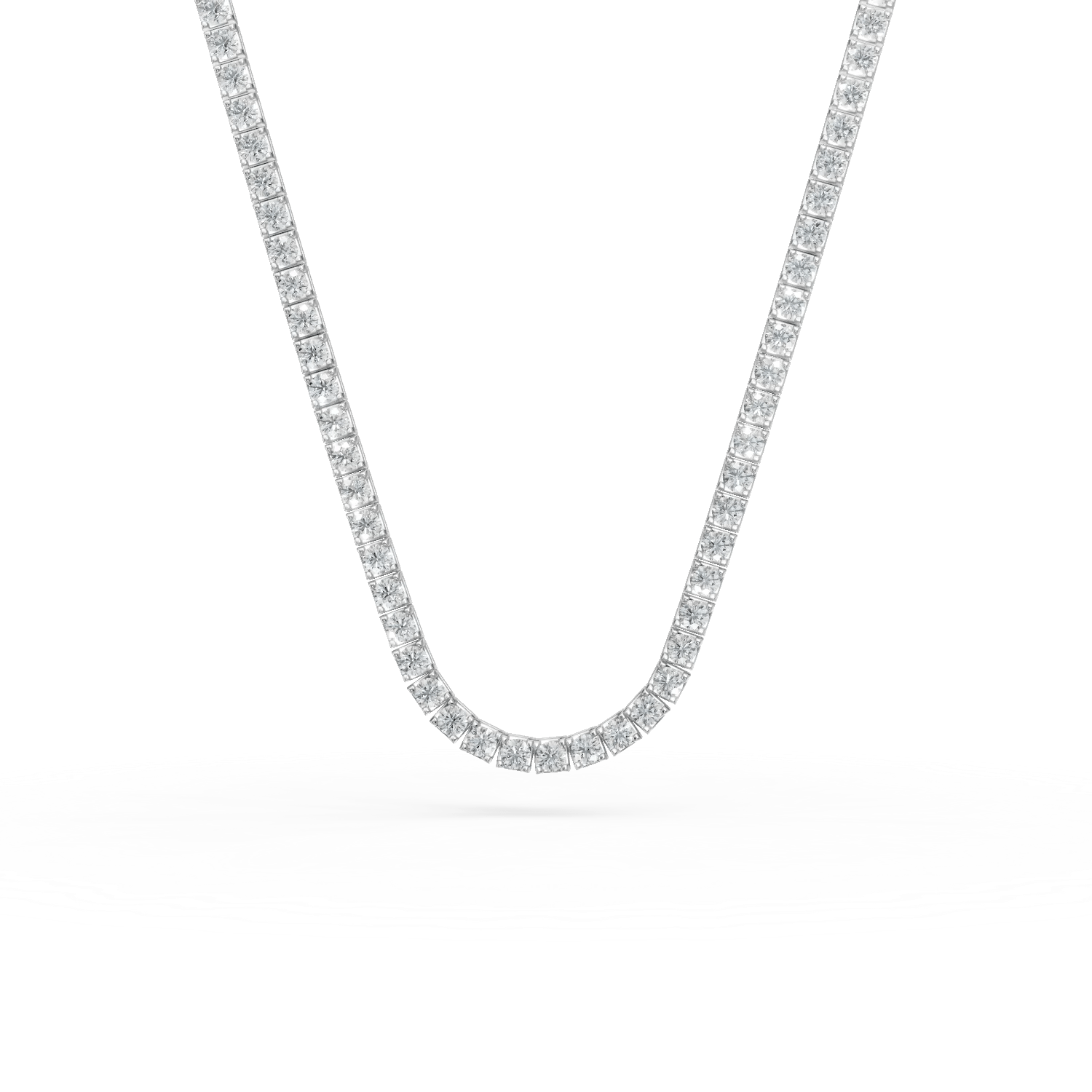 Colier tennis din aur alb cu diamante de 0.1ct Colier tennis din aur alb cu diamante de 0.1ct