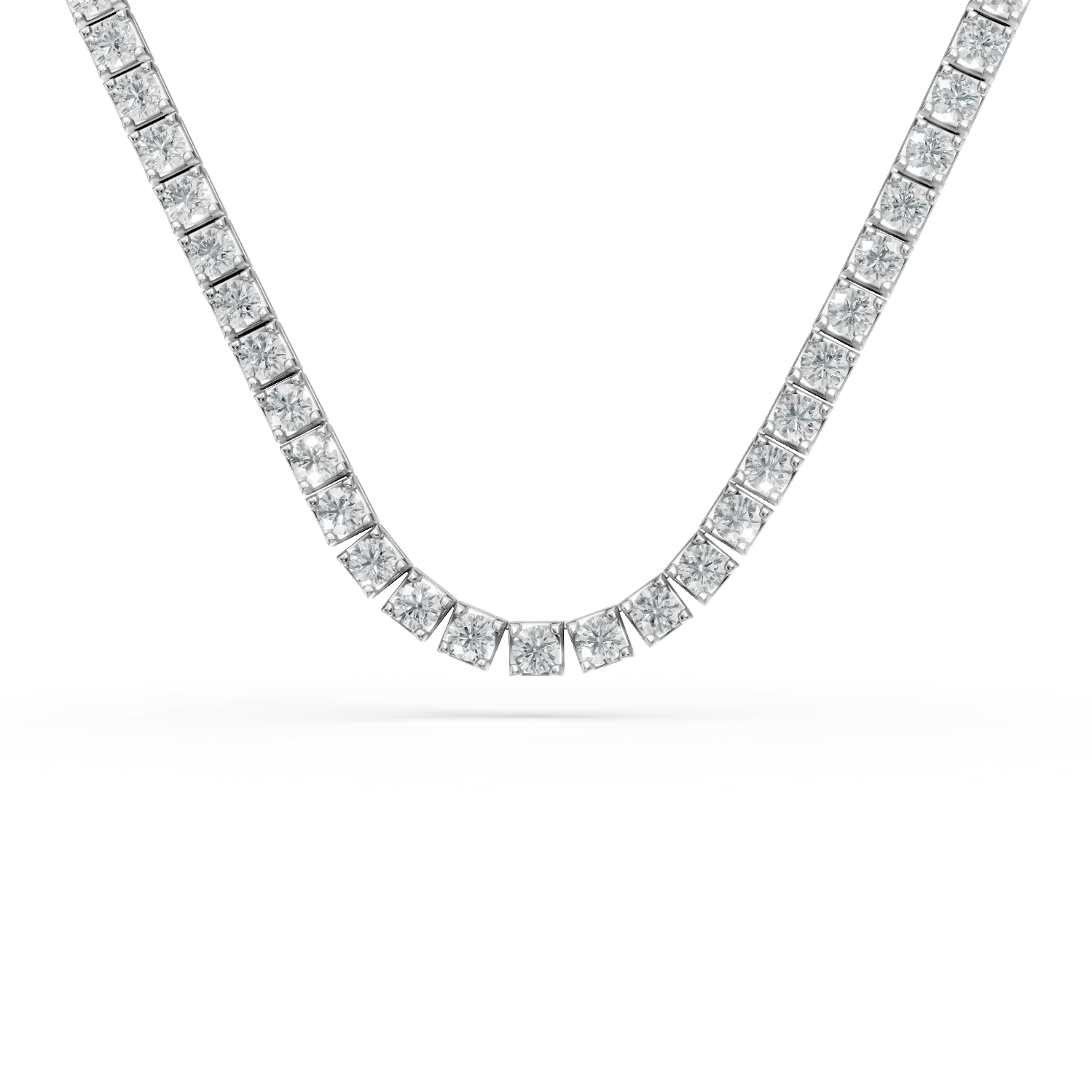 Colier tennis cu diamante de 4.9ct din aur alb Colier tennis cu diamante de 4.9ct din aur alb