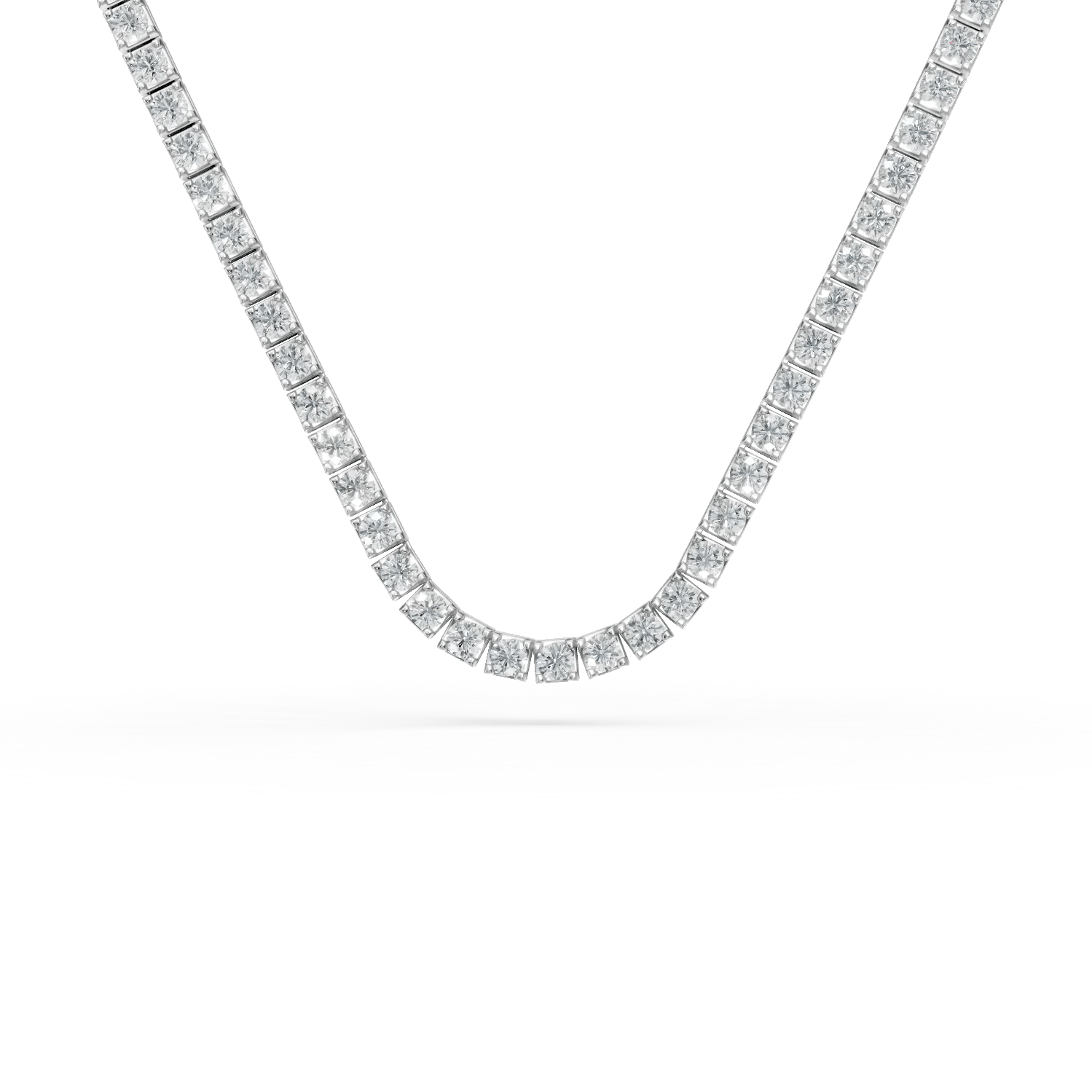 Colier tennis aur alb cu diamante 3.9ct Colier tennis aur alb cu diamante 3.9ct