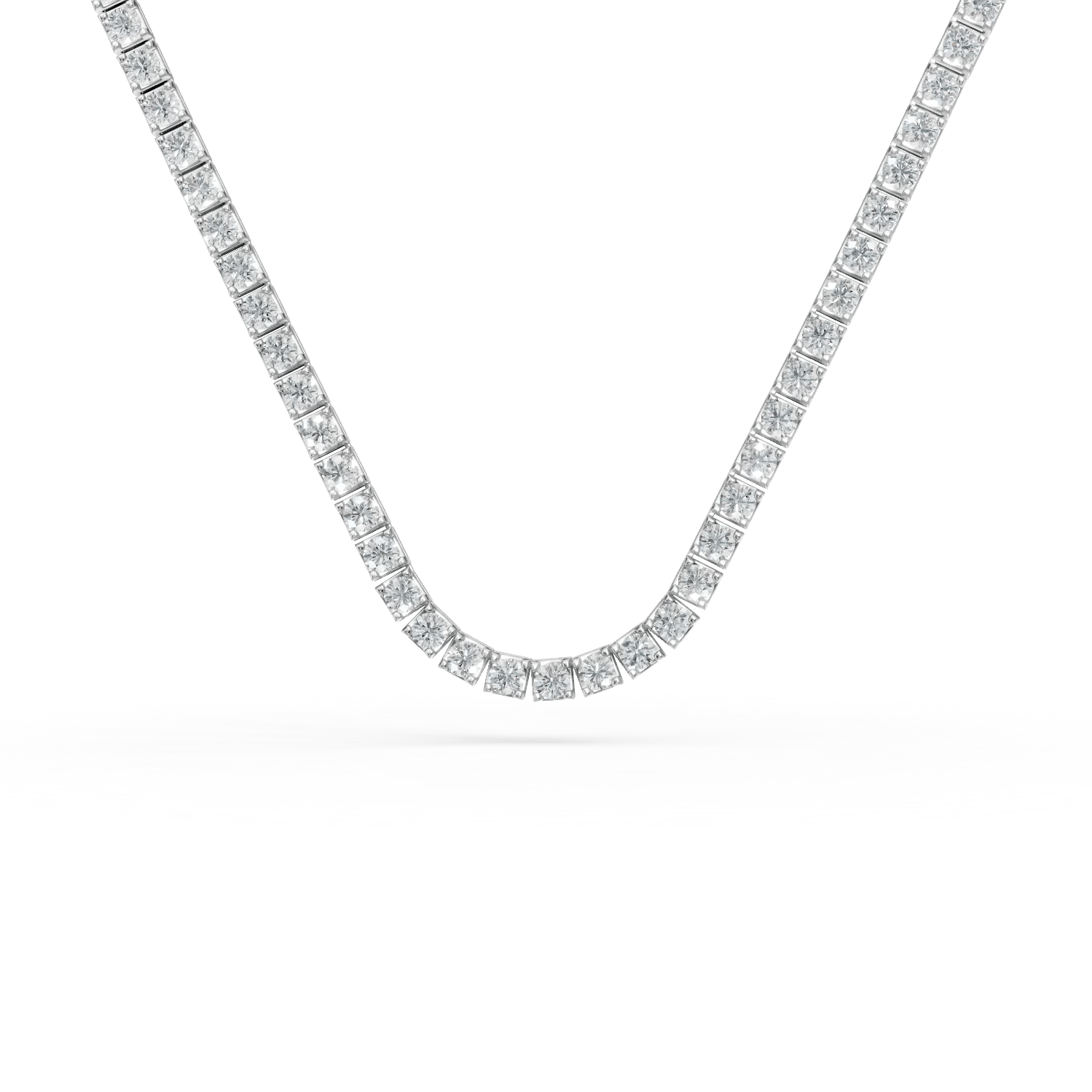 Colier tennis din aur alb cu diamante de 3.1ct Colier tennis din aur alb cu diamante de 3.1ct