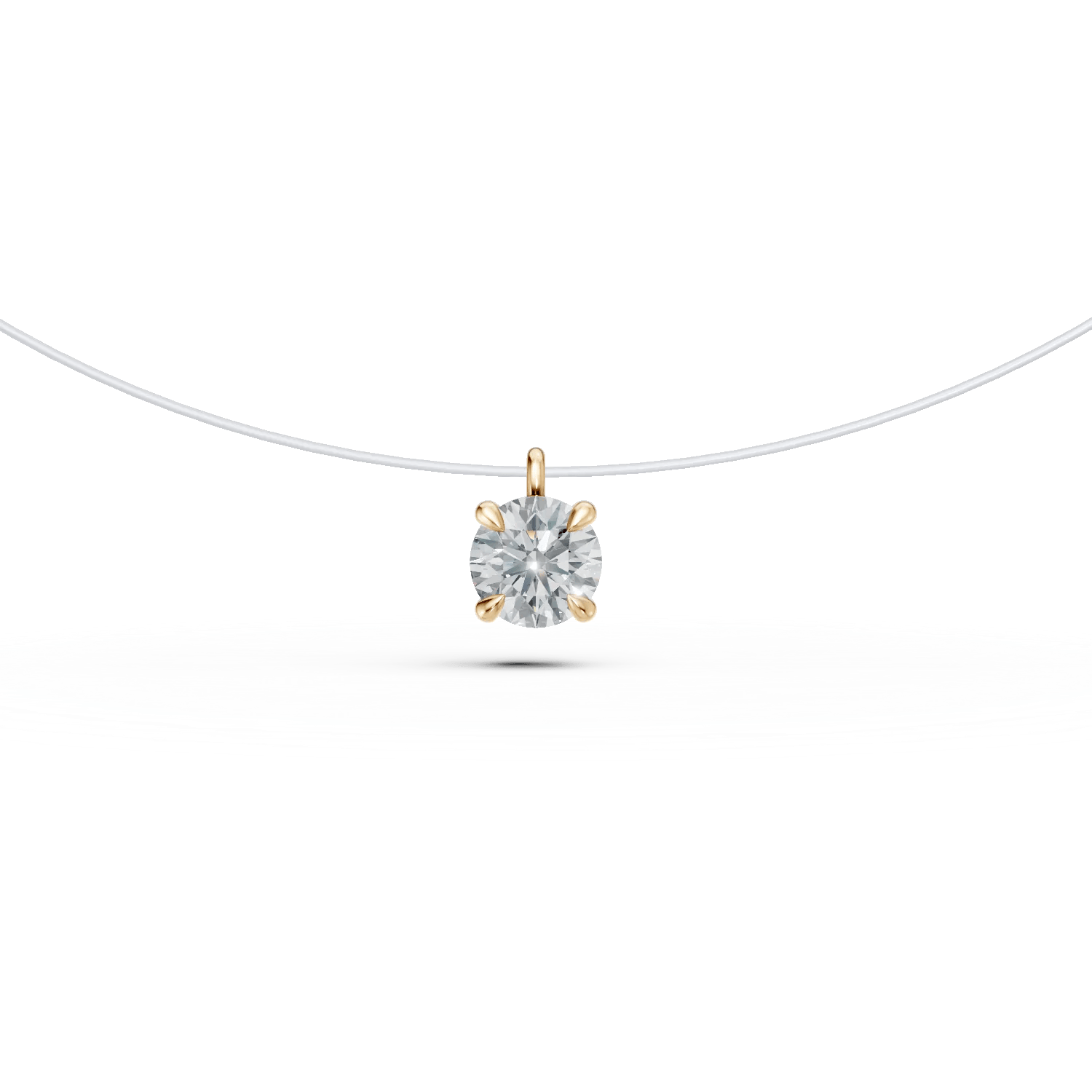 Lant fir transparent cu pandantiv din aur galben și diamond solitaire de 0.2ct – Teilor Lant fir transparent cu pandantiv din aur galben și diamond solitaire de 0.2ct – Teilor