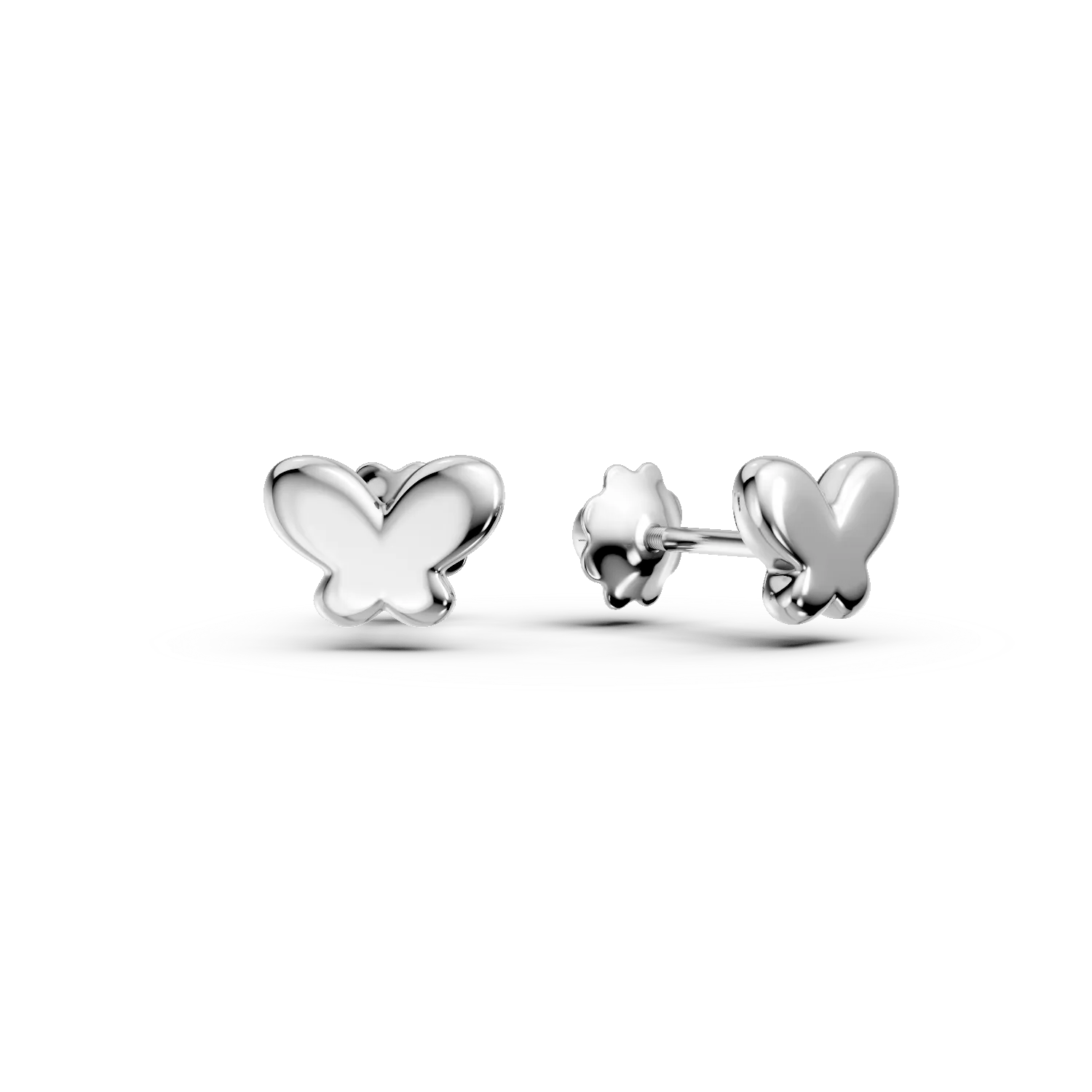 Cercei fluturaș din aur alb pentru copii Cercei fluturaș din aur alb pentru copii