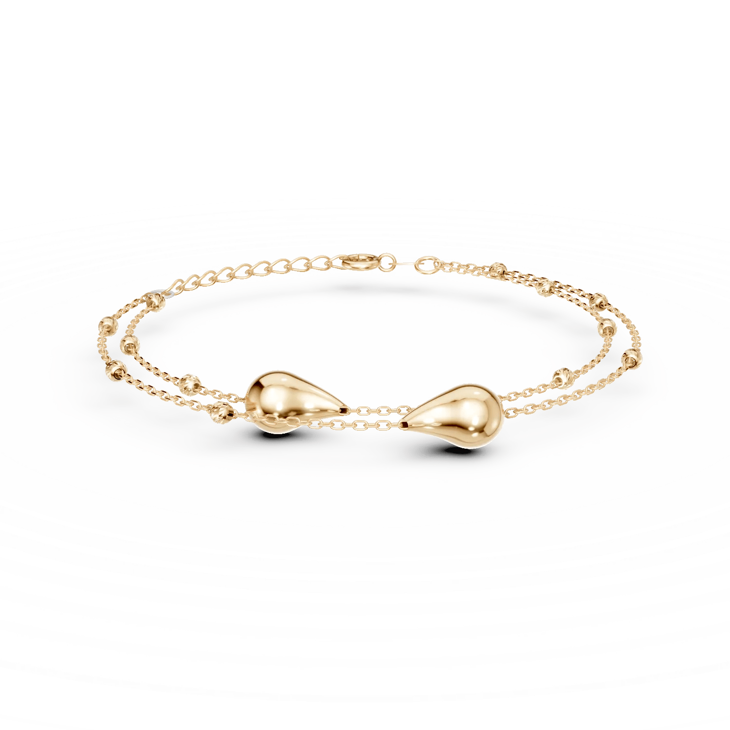 Brățară din aur galben cu lacrimi pandantive Brățară din aur galben cu lacrimi pandantive