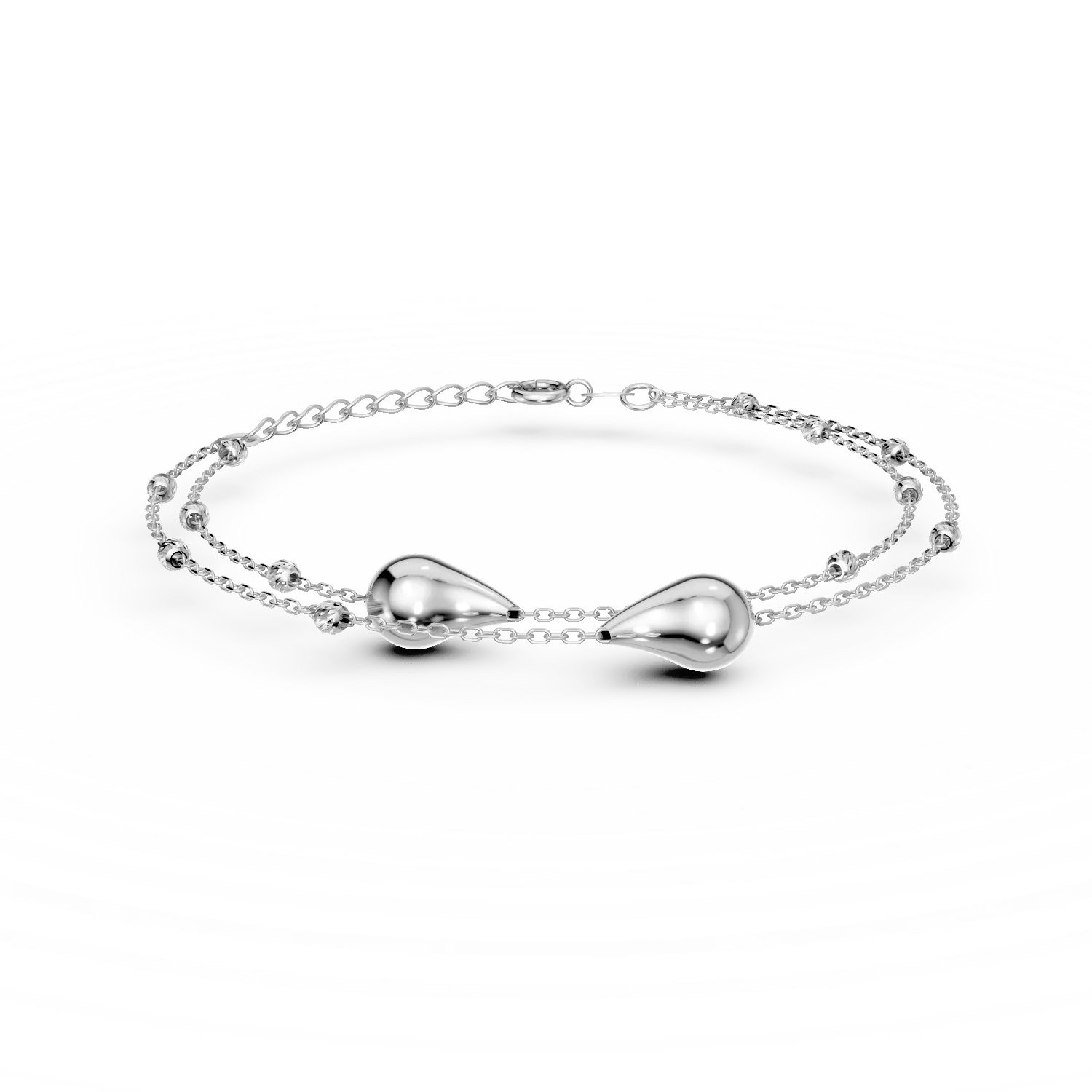 Brățară din aur alb cu pandantive elegante Brățară din aur alb cu pandantive elegante