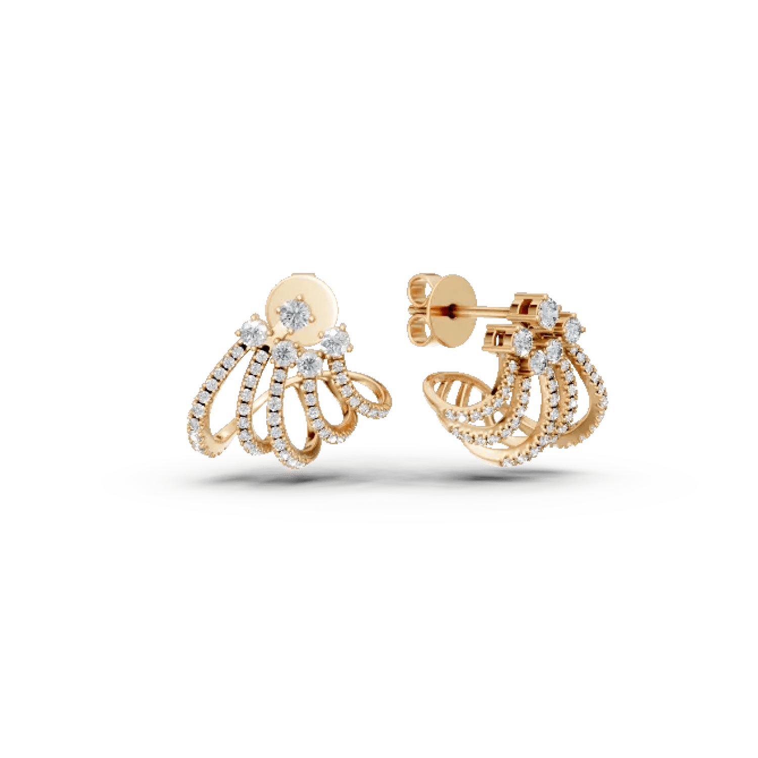 Cercei geometrici din aur galben cu diamante de 0.4ct Cercei geometrici din aur galben cu diamante de 0.4ct