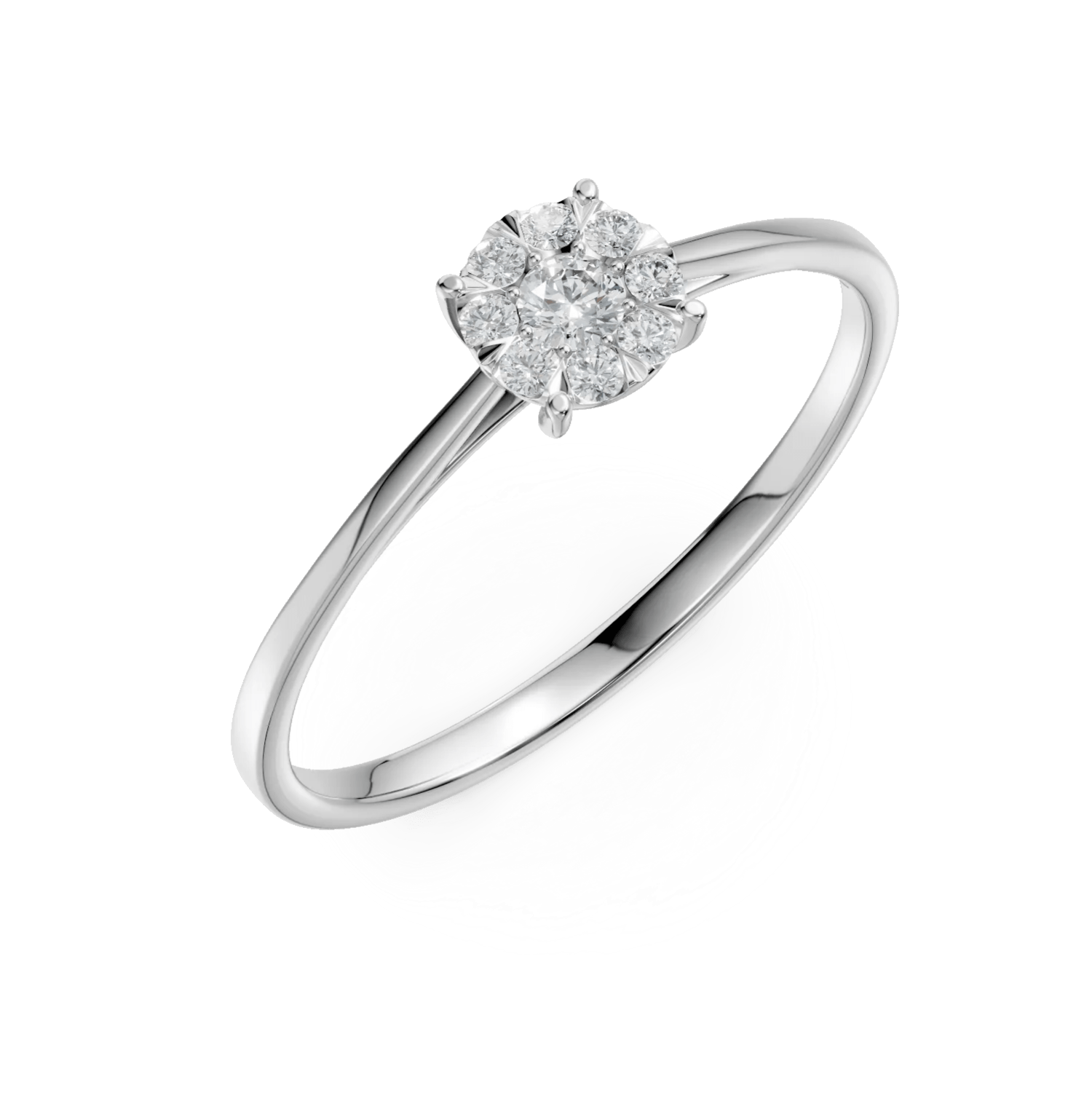 Inel din aur alb cu diamante de 0.2ct Inel din aur alb cu diamante de 0.2ct