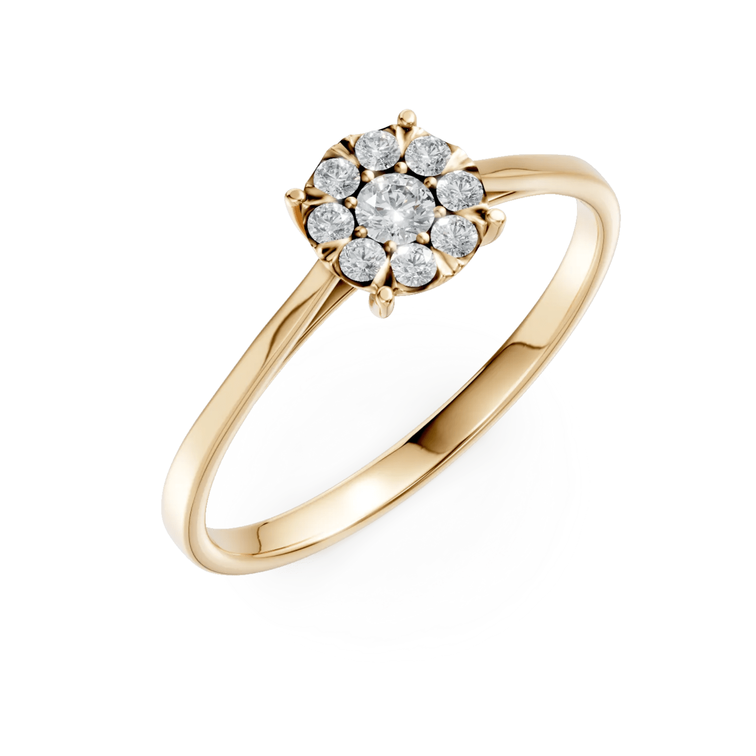 Inel de logodnă din aur galben cu diamante de 0.2ct Inel de logodnă din aur galben cu diamante de 0.2ct