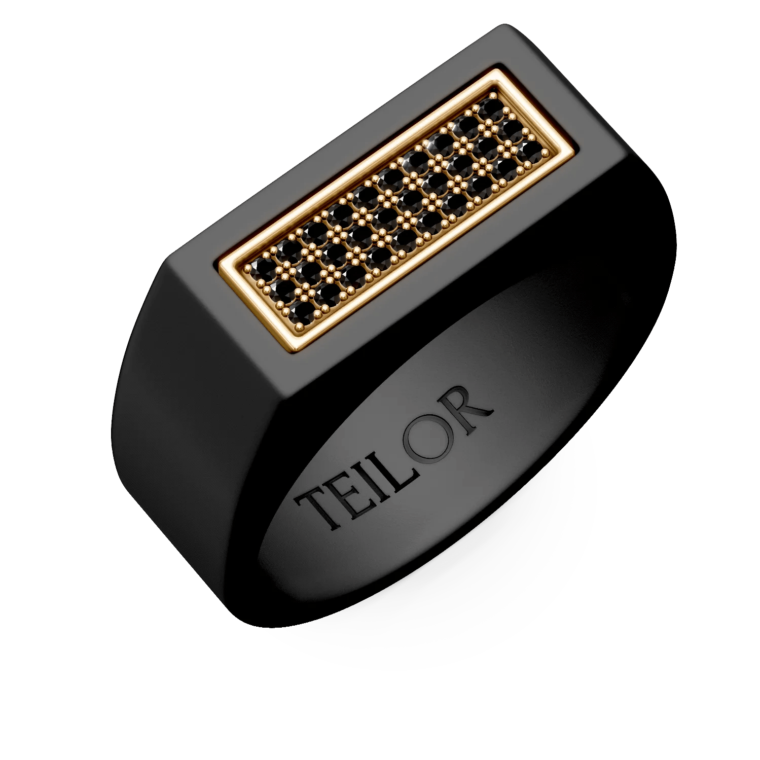 Inel Gravity din titan și aur galben Inel Gravity din titan și aur galben