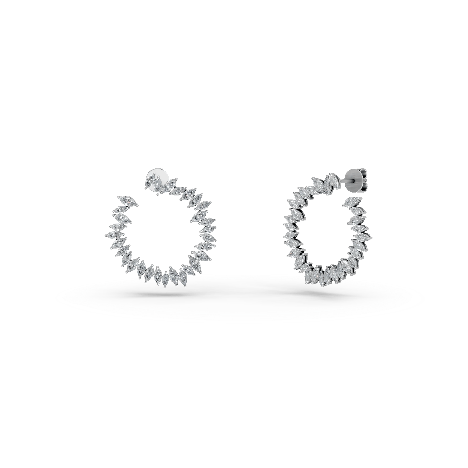 Cercei din aur alb cu diamante marquise de 4.8ct – Teilor Cercei din aur alb cu diamante marquise de 4.8ct – Teilor