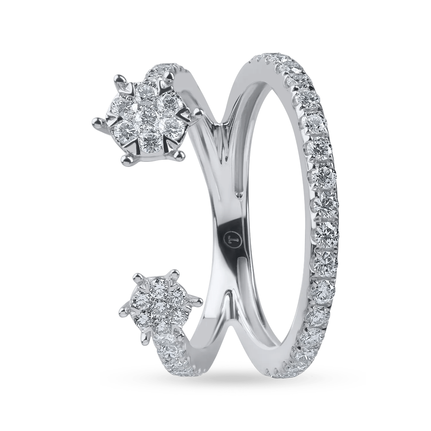 Inel dublu din aur alb cu diamante de 0.6ct Inel dublu din aur alb cu diamante de 0.6ct