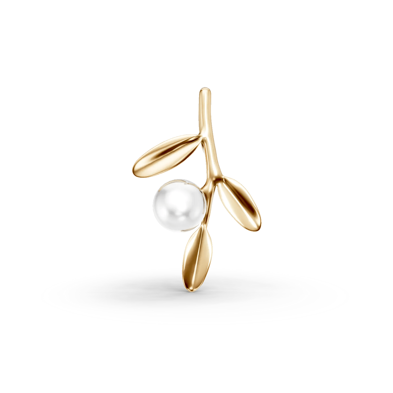 Pandantiv din aur galben cu perlă sintetică Pandantiv din aur galben cu perlă sintetică