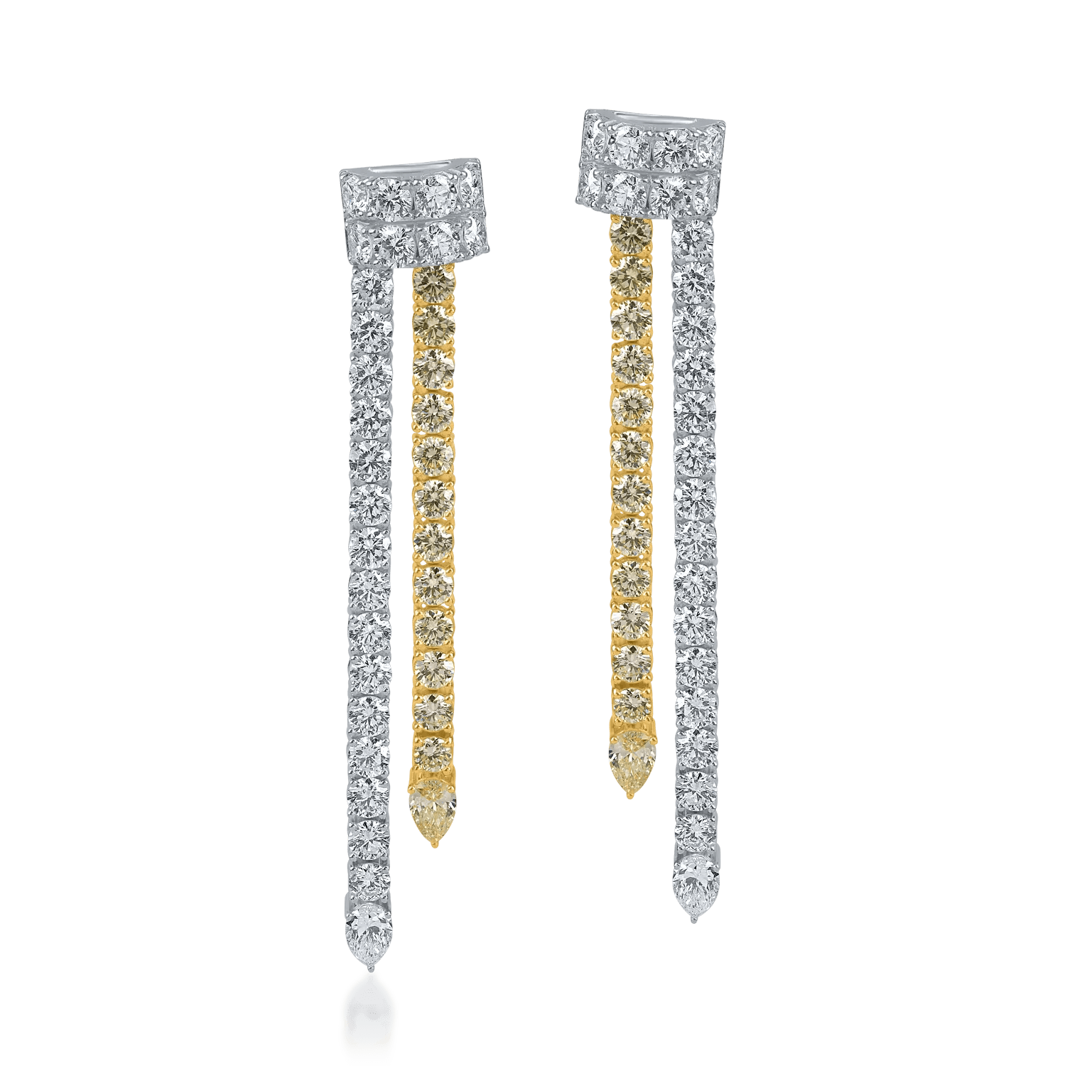 Cercei din aur alb-galben cu diamante de 8.23ct Cercei din aur alb-galben cu diamante de 8.23ct
