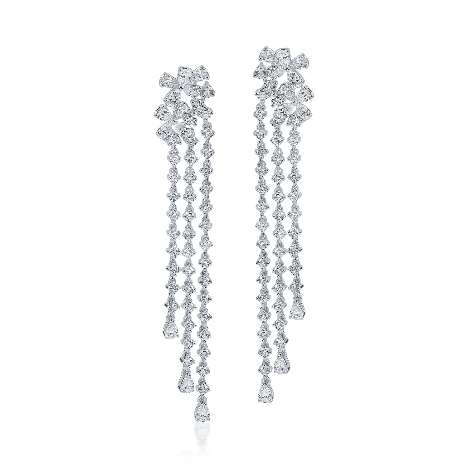 Cercei din aur alb cu diamante pear de 4.21ct Cercei din aur alb cu diamante pear de 4.21ct