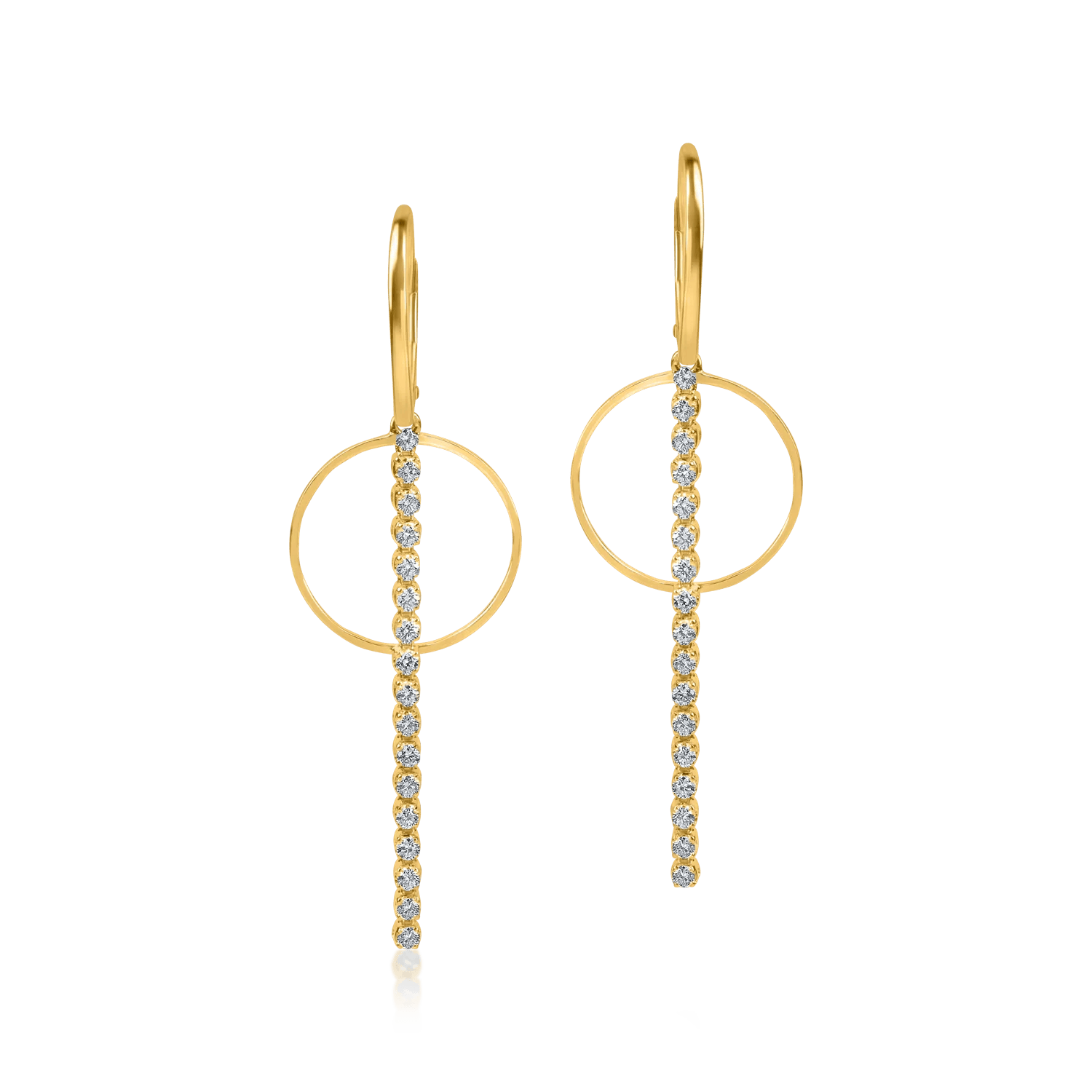 Cercei geometrici din aur galben cu diamante de 0.59ct – Teilor Cercei geometrici din aur galben cu diamante de 0.59ct – Teilor