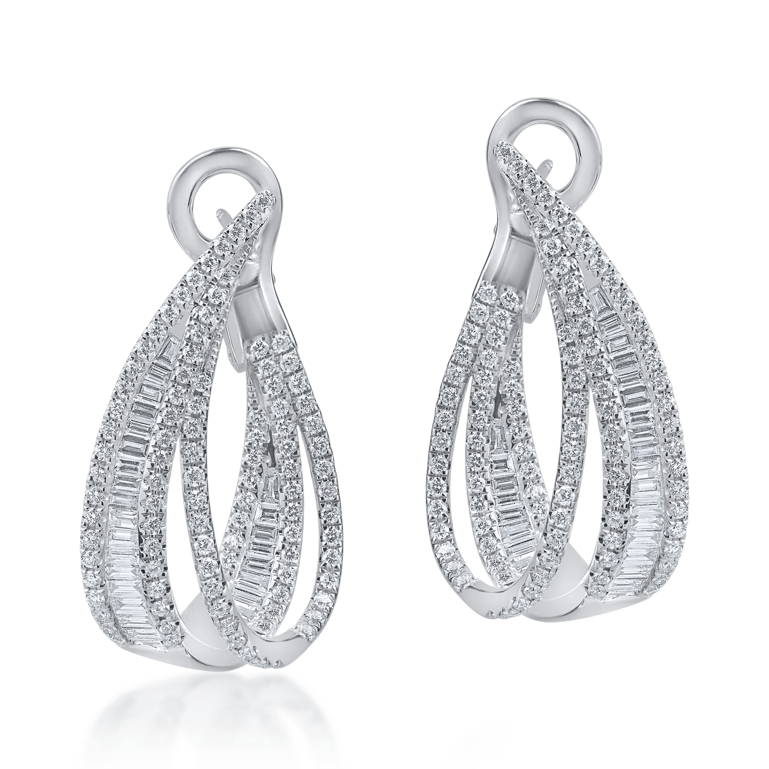 Cercei din aur alb cu diamante – 2.35ct eleganți Cercei din aur alb cu diamante – 2.35ct eleganți