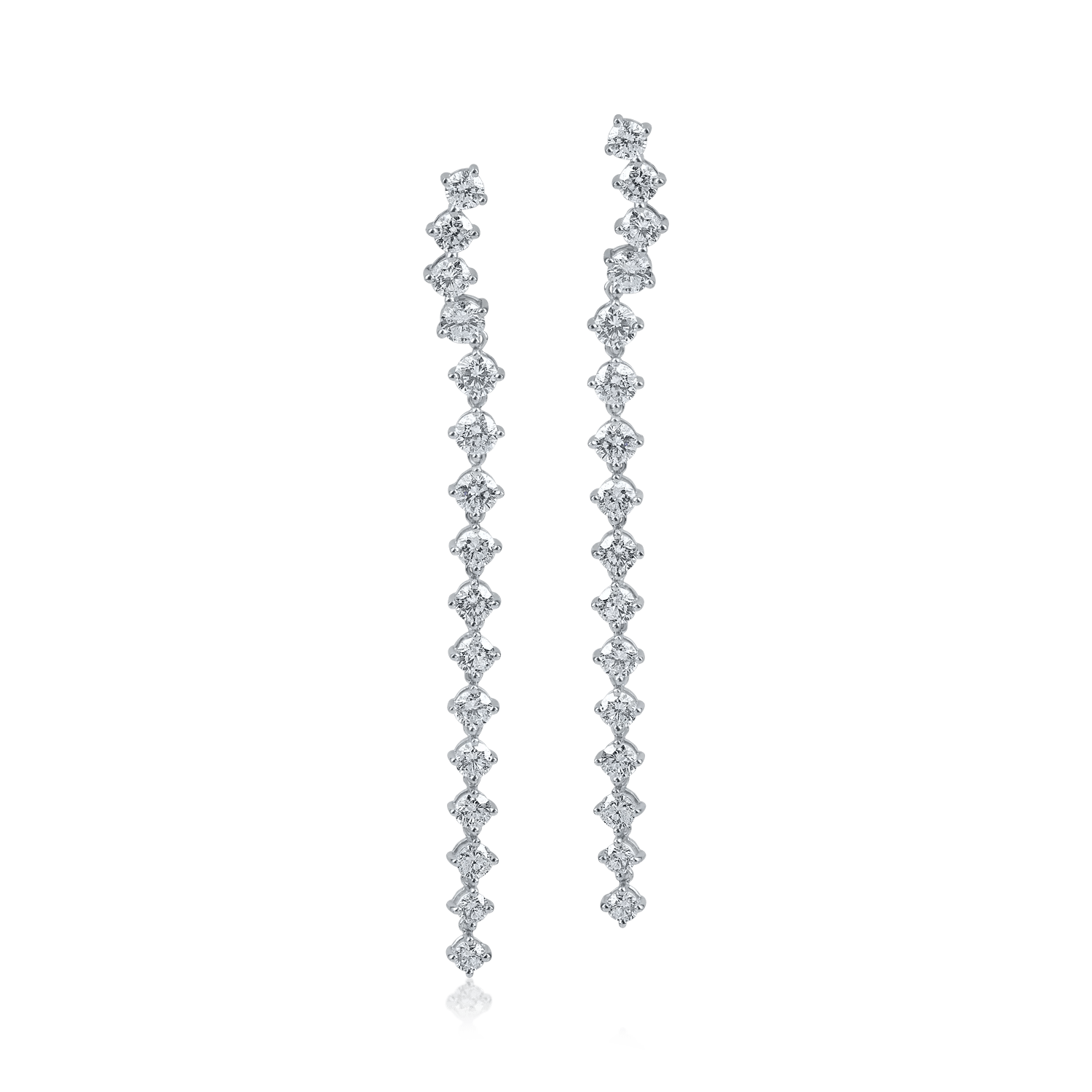 Cercei lungi din aur alb cu diamante – 4.8ct Cercei lungi din aur alb cu diamante - 4.8ct