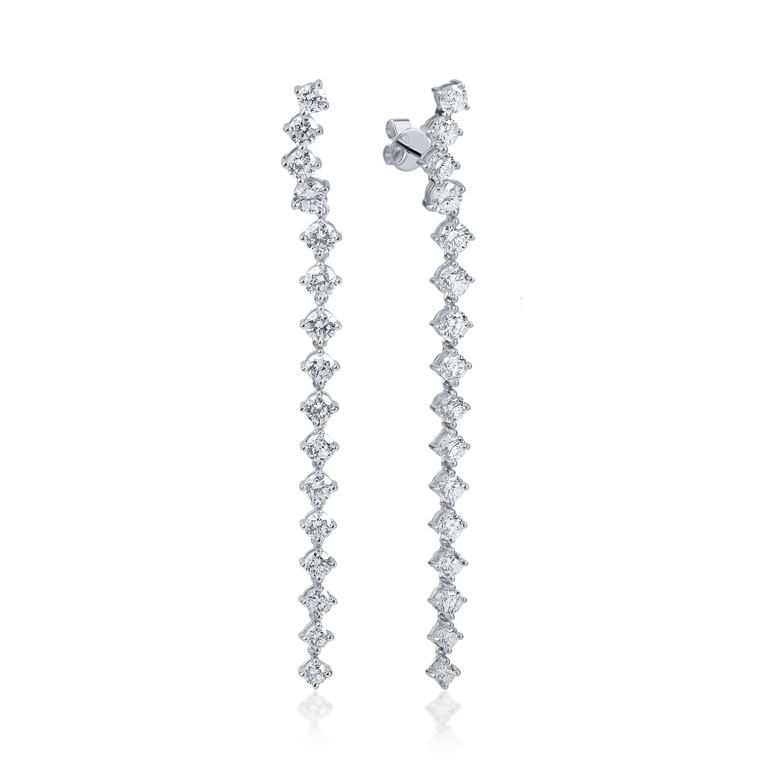 Cercei lungi din aur alb cu diamante de 4.8ct Cercei lungi din aur alb cu diamante de 4.8ct