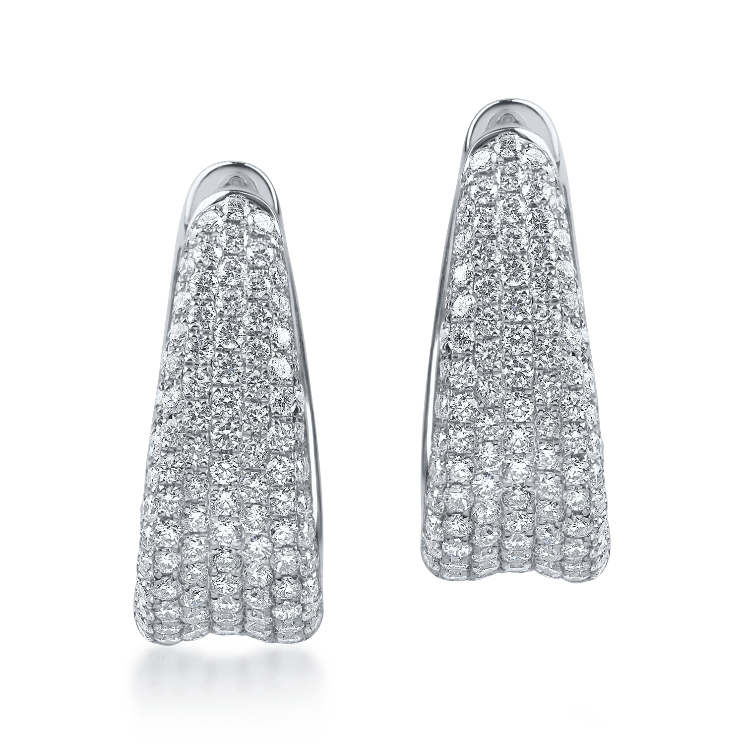 Cercei din aur alb cu diamante microsetting Cercei din aur alb cu diamante microsetting