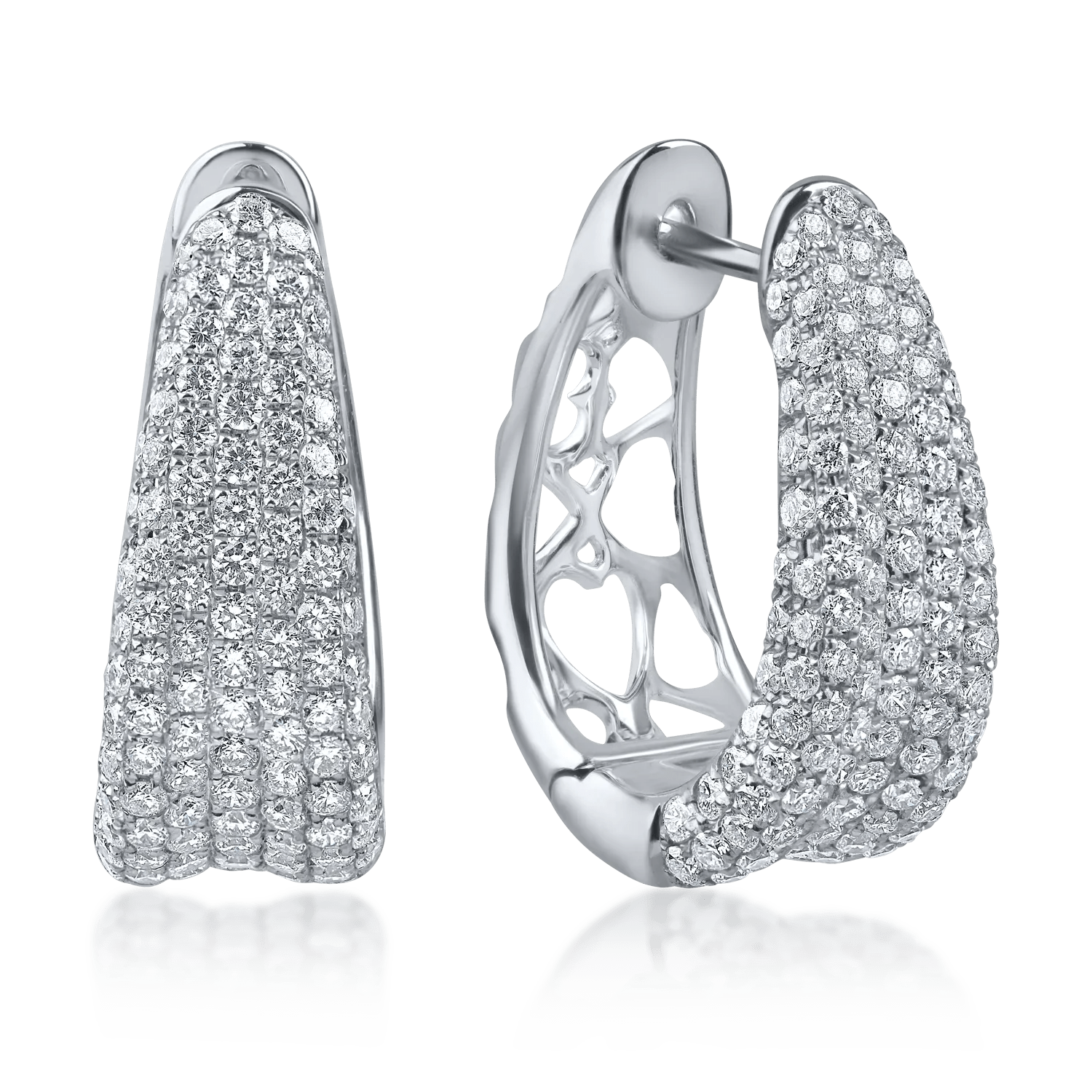 Cercei din aur alb cu diamante microsetting de 2.2ct Cercei din aur alb cu diamante microsetting de 2.2ct