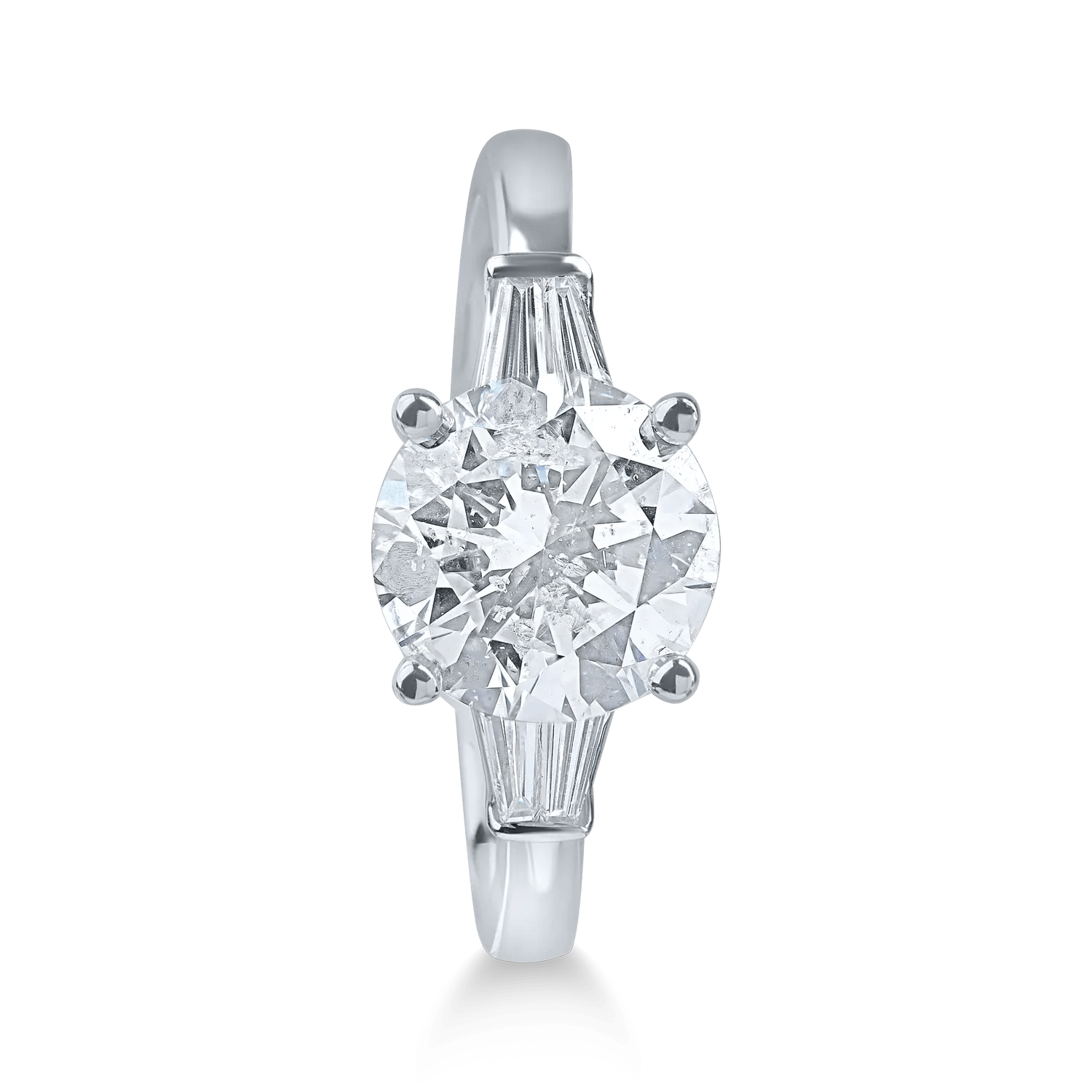 Inel din aur alb cu diamante baguette – elegant Inel din aur alb cu diamante baguette - elegant