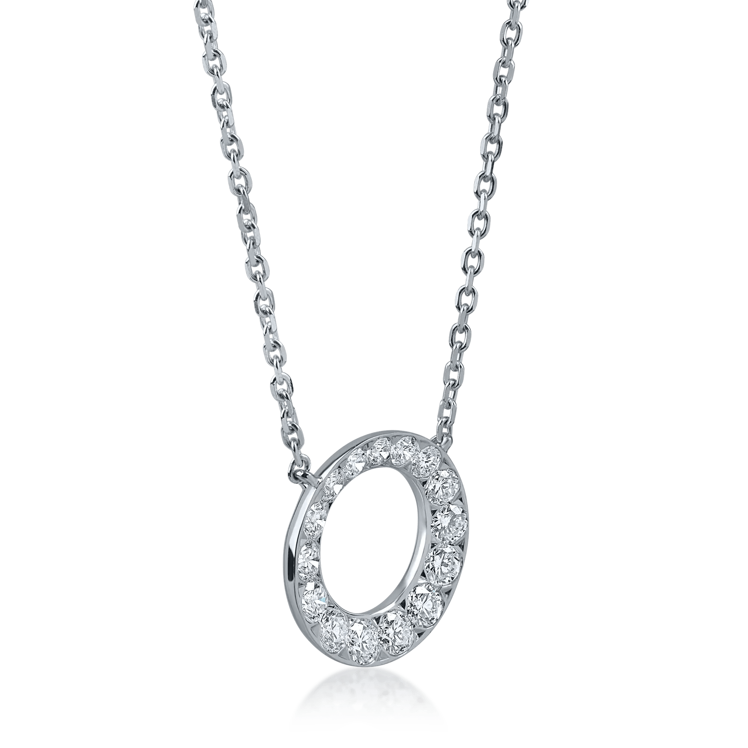 Lănțic din aur alb cu diamante – eleganță rafinată Lănțic din aur alb cu diamante - eleganță rafinată