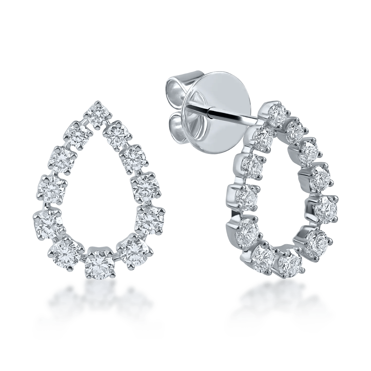 Cercei lacrimă din aur alb cu diamante de 0.89ct Cercei lacrimă din aur alb cu diamante de 0.89ct