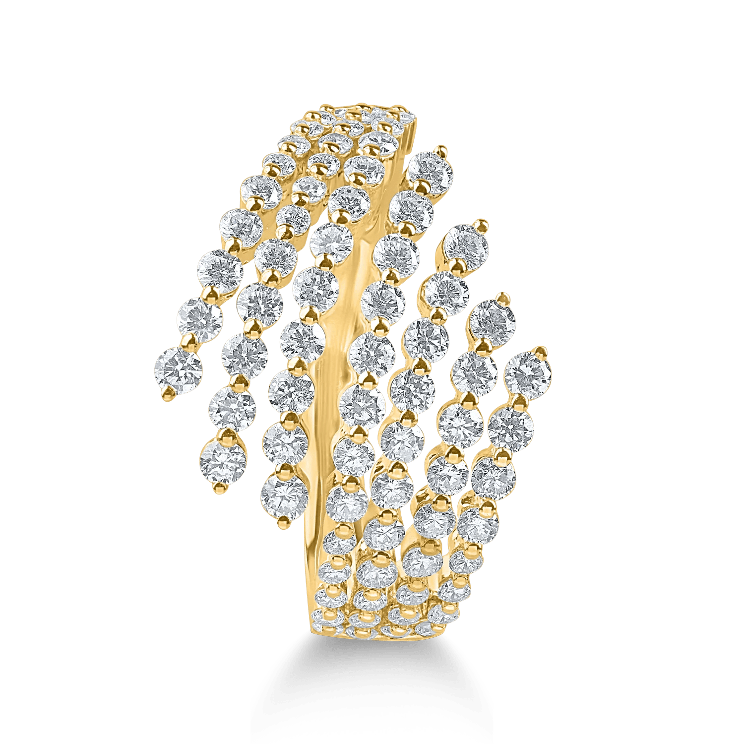 Inel deschis din aur galben cu diamante 1.24ct Inel deschis din aur galben cu diamante 1.24ct