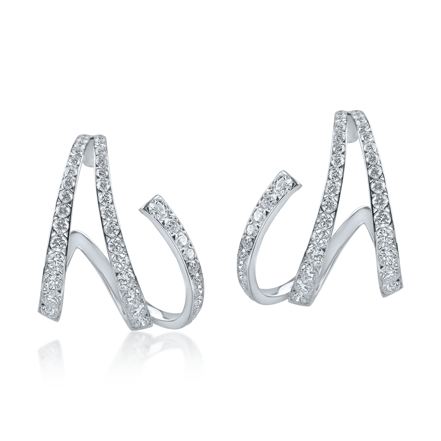Cercei din aur alb cu diamante microsetting Cercei din aur alb cu diamante microsetting