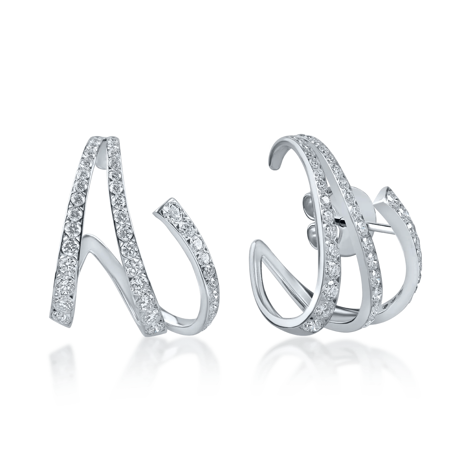 Cercei din aur alb cu diamante microsetting de 1.33ct Cercei din aur alb cu diamante microsetting de 1.33ct