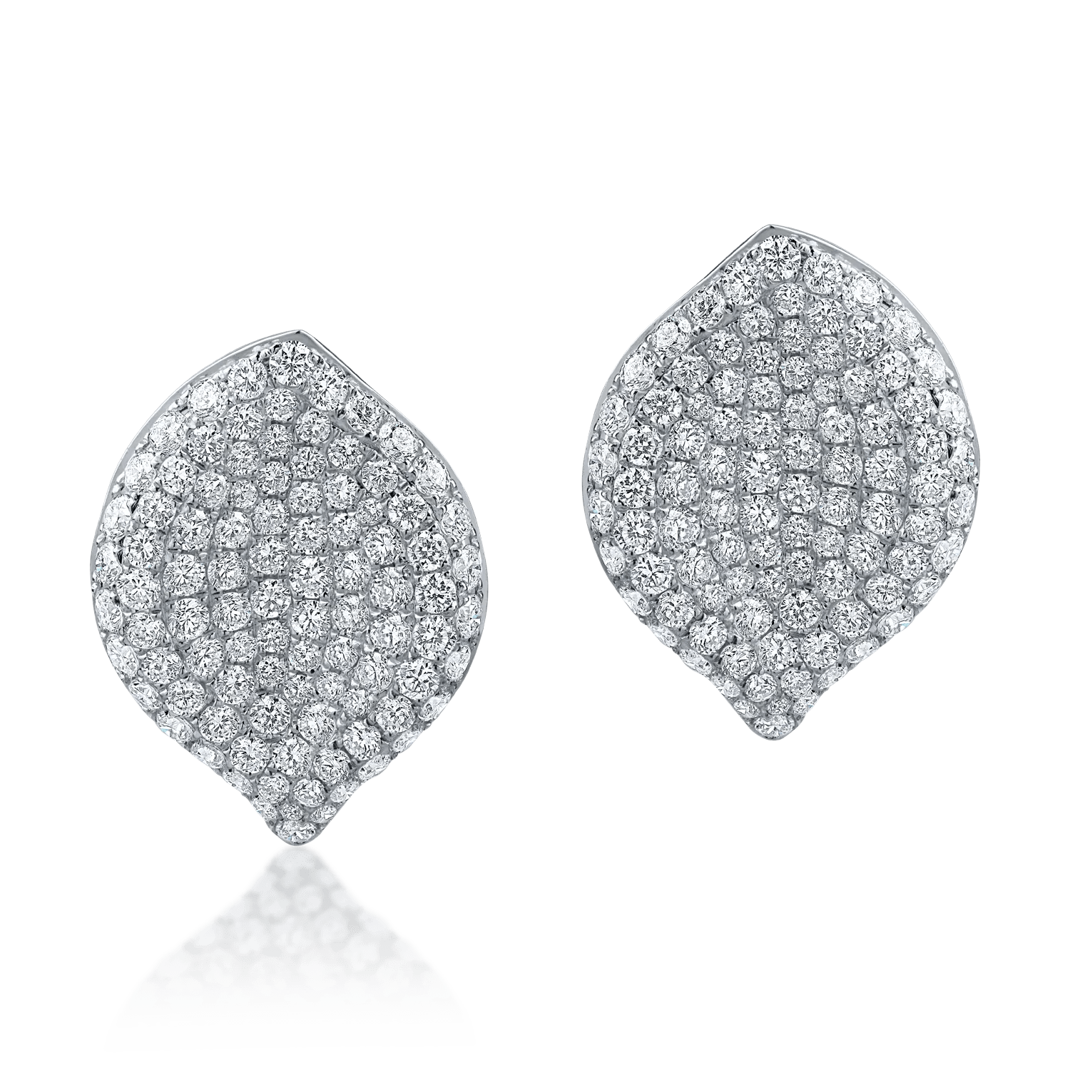 Cercei din aur alb cu diamante microsetting Cercei din aur alb cu diamante microsetting