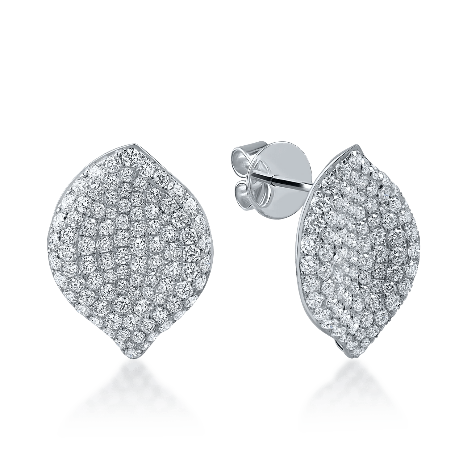 Cercei din aur alb cu diamante microsetting de 1.92ct Cercei din aur alb cu diamante microsetting de 1.92ct