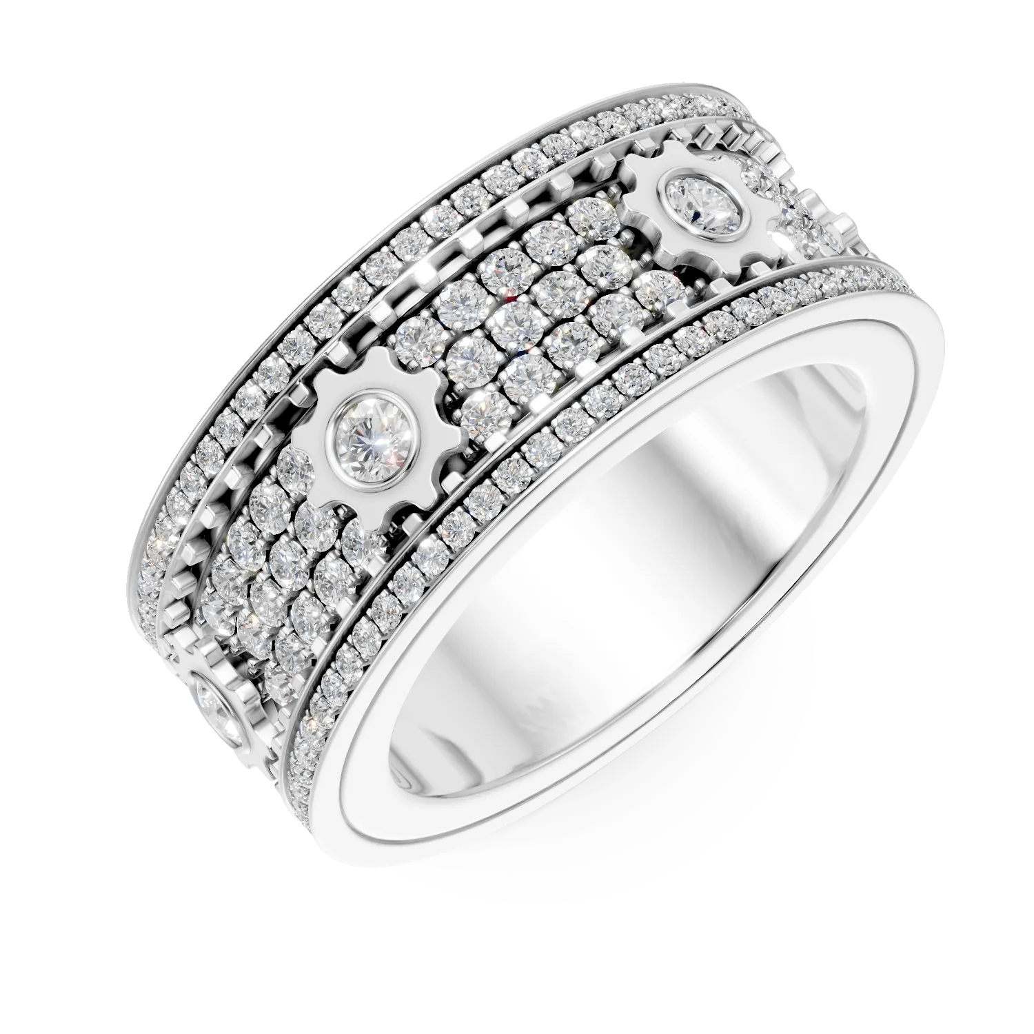 Inel din aur alb cu diamante microsetting de Inel din aur alb cu diamante microsetting de