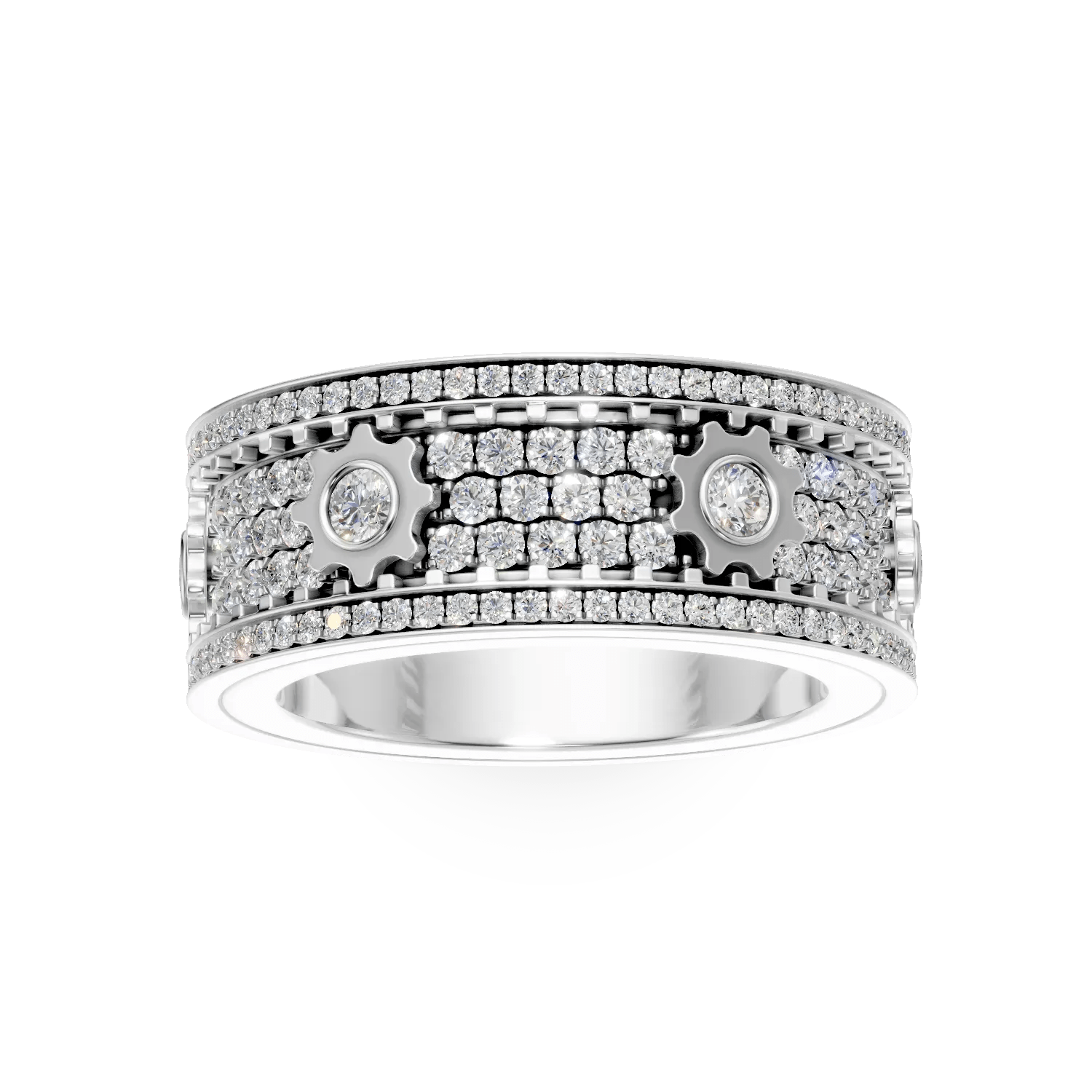 Inel din aur alb cu diamante microsetting Inel din aur alb cu diamante microsetting