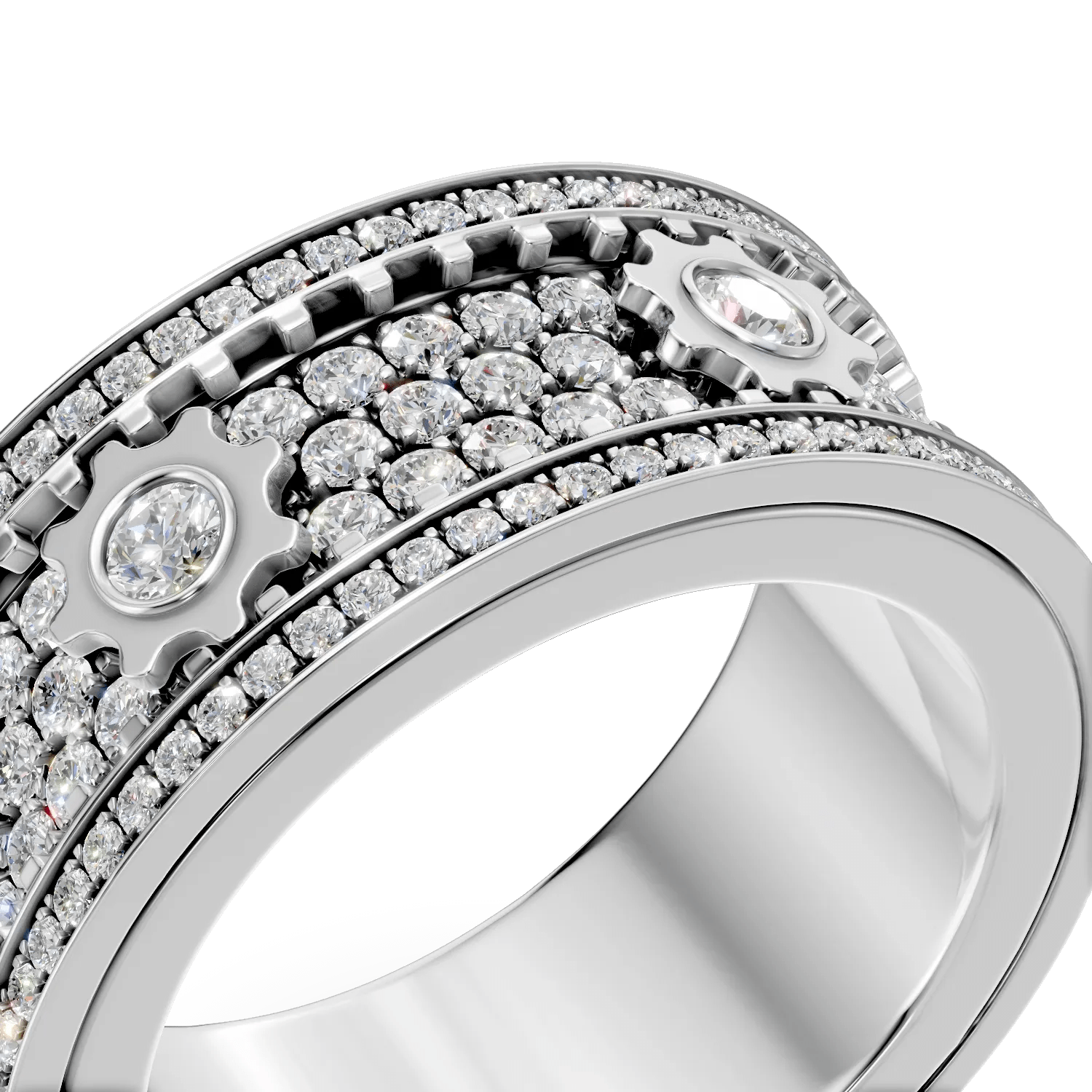 Inel din aur alb cu diamante microsetting Inel din aur alb cu diamante microsetting